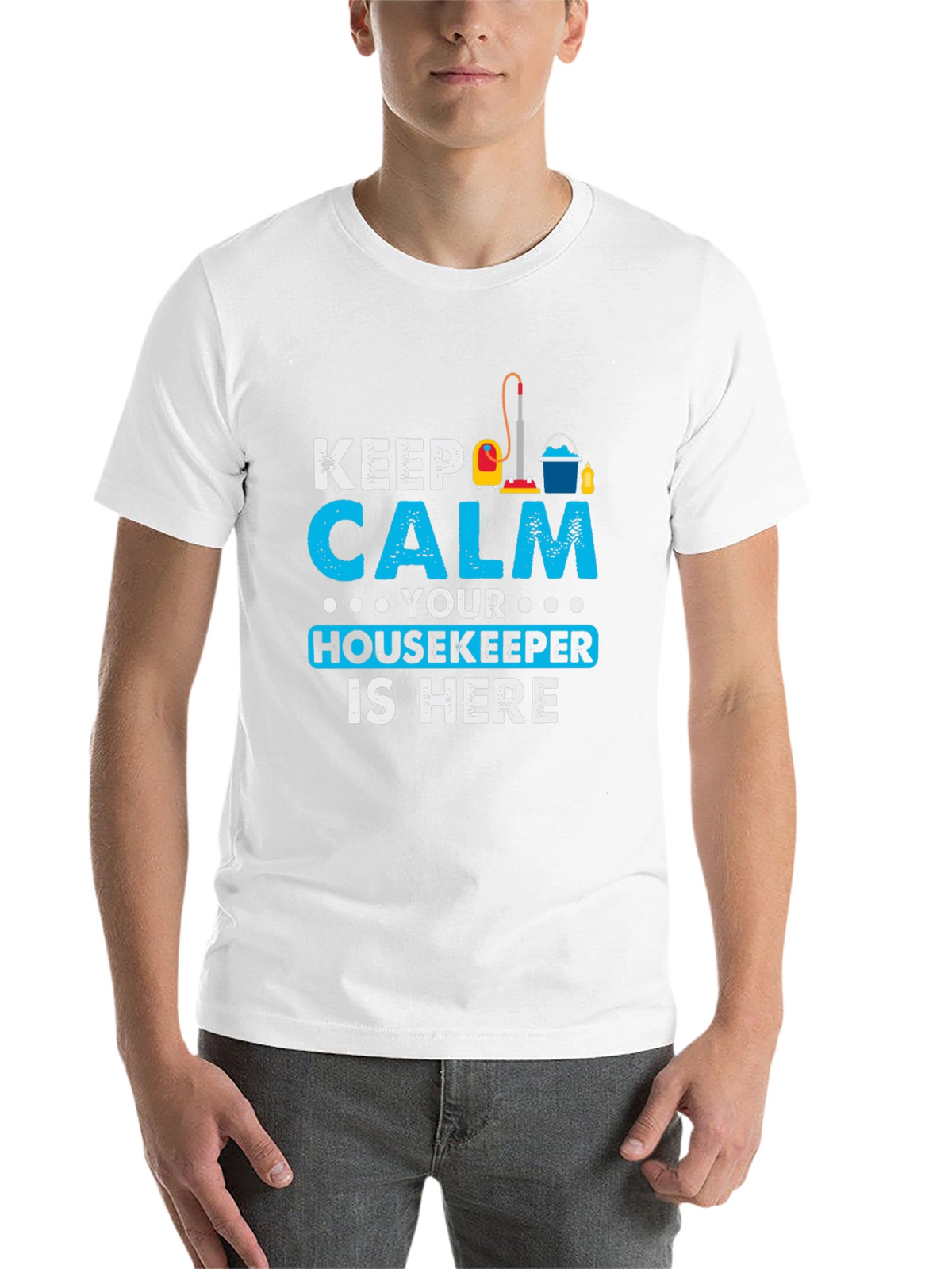 Keep Calm Housekeeper Is Here Black T-Shirt