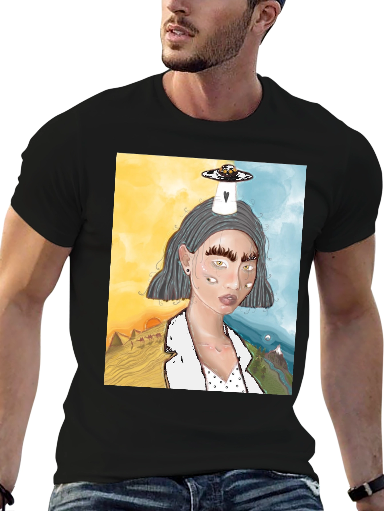 Surreal Dreamscape Graphic Tee - Unique Design