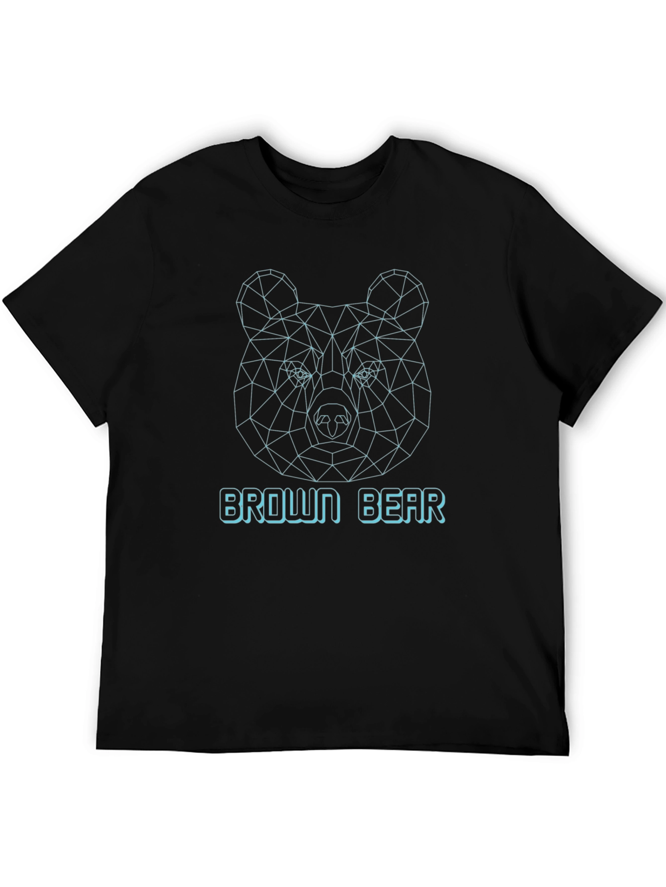 Geometric Bear Graphic Tee - Black