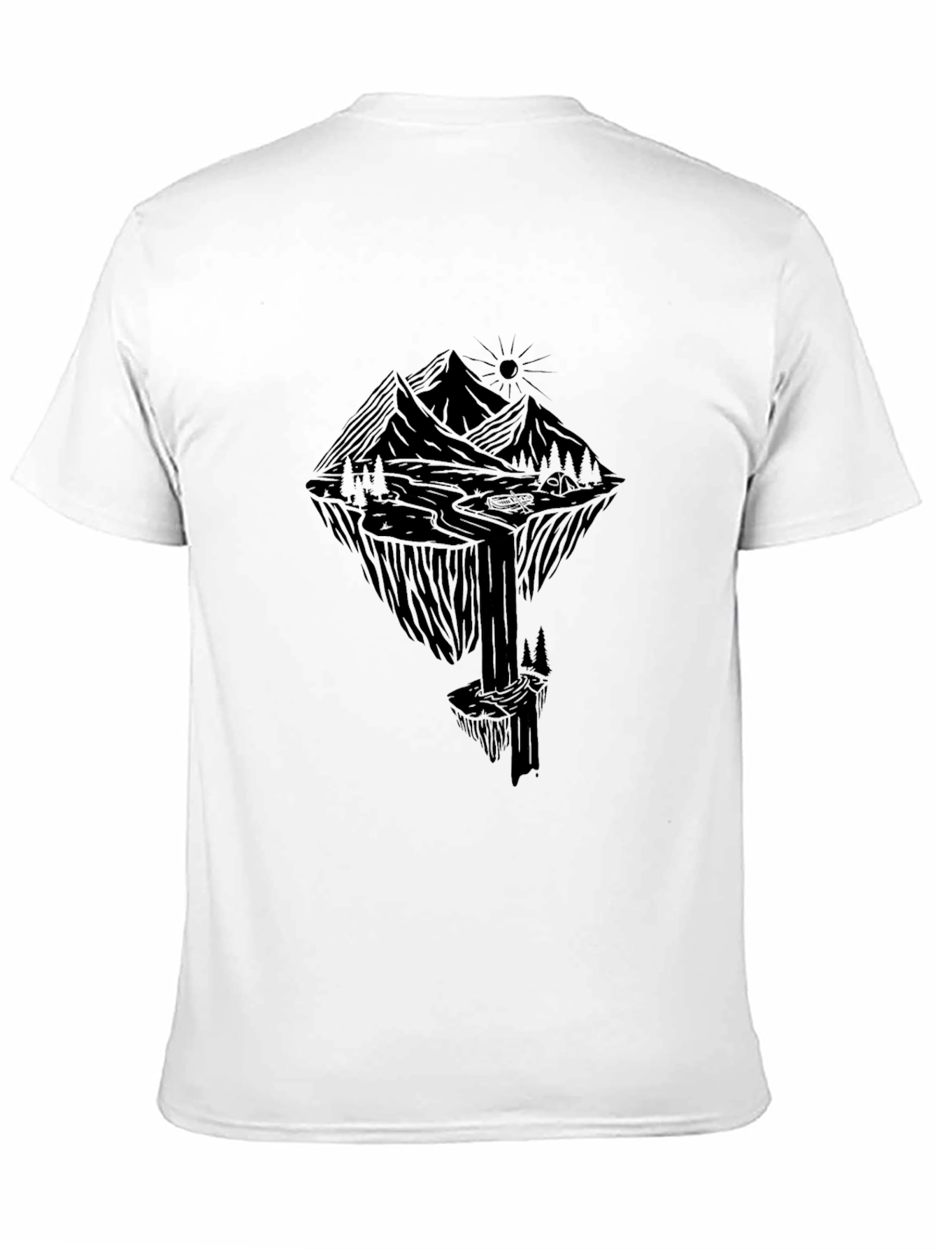 Mountain Graphic Black T-Shirt - Nature Adventure Design
