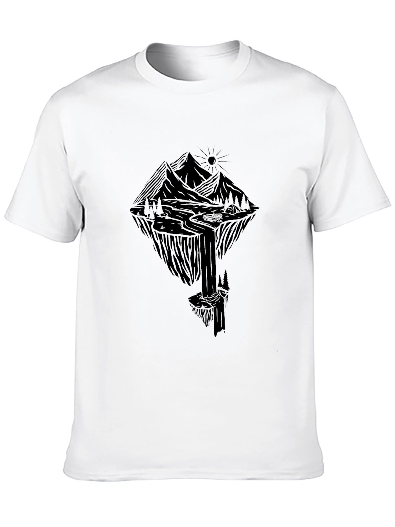 Mountain Graphic Black T-Shirt - Nature Adventure Design