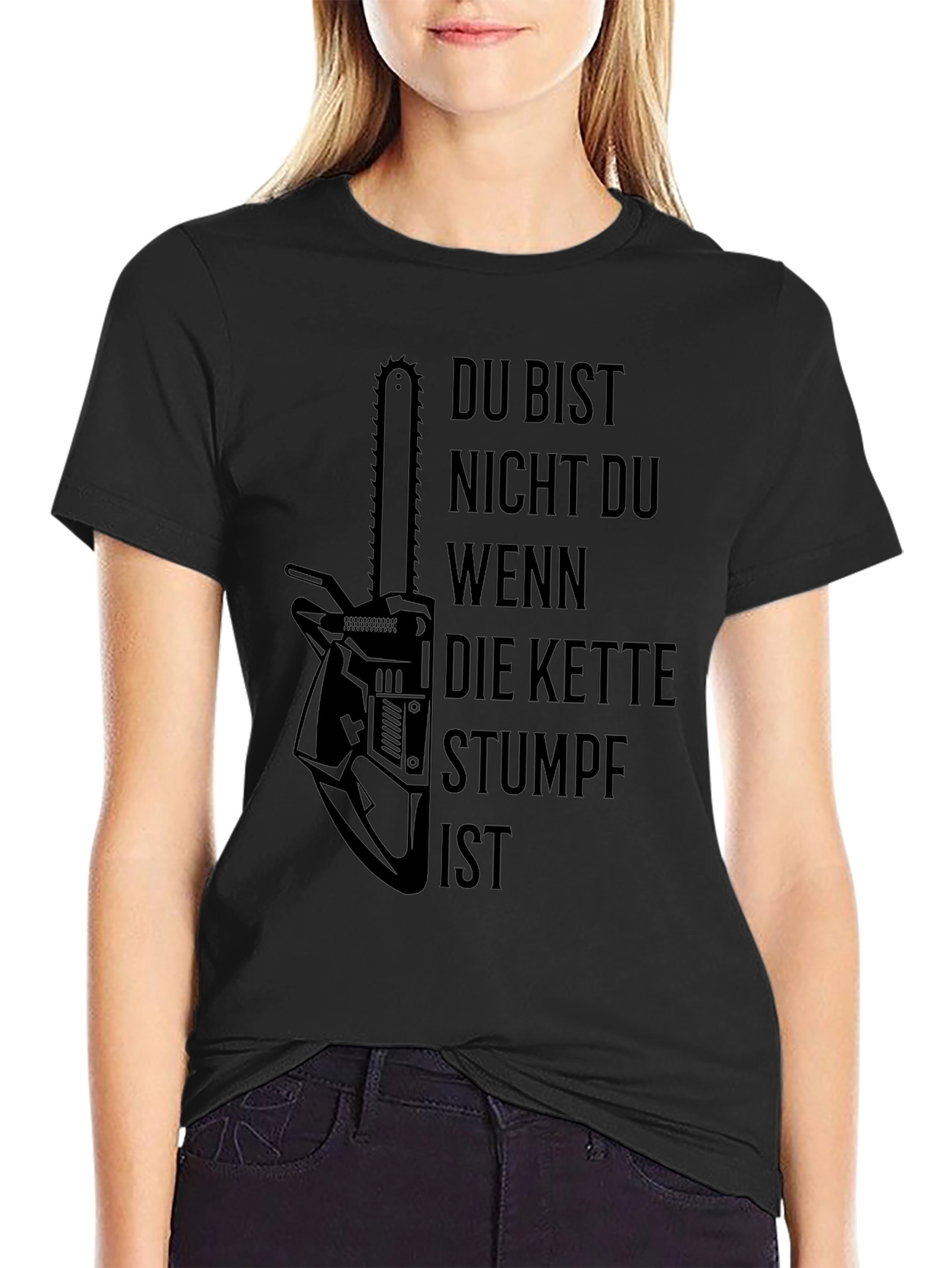 Chainsaw Humor Black T-Shirt