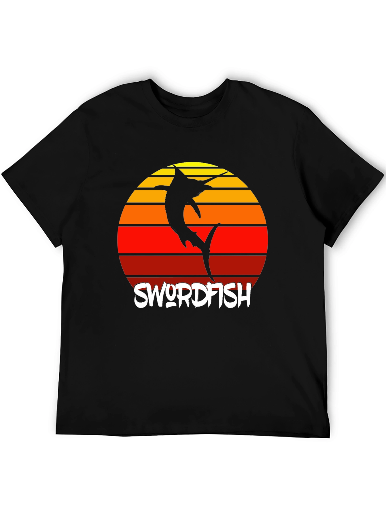 Swordfish Sunset T-Shirt - Retro Style Fishing Tee