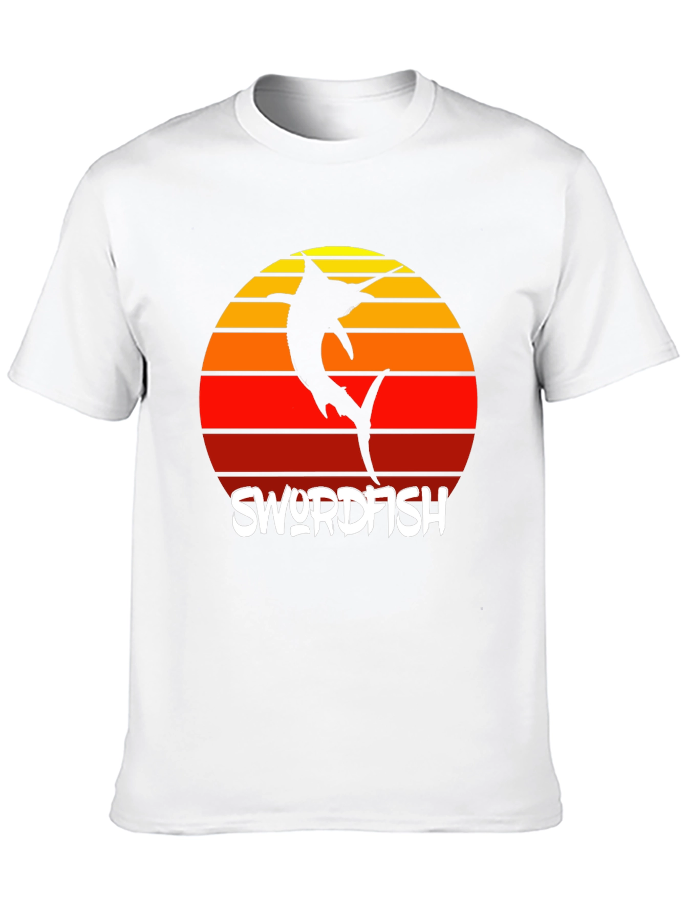 Swordfish Sunset T-Shirt - Retro Style Fishing Tee