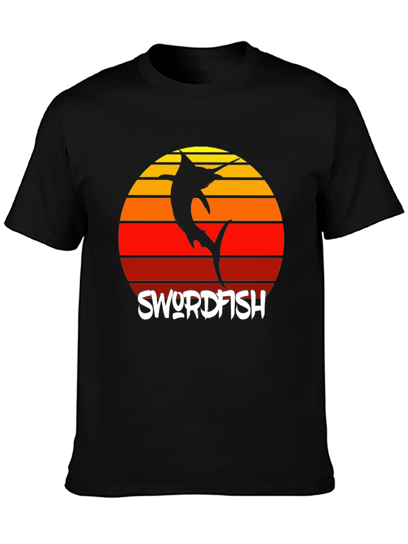 Swordfish Sunset T-Shirt - Retro Style Fishing Tee
