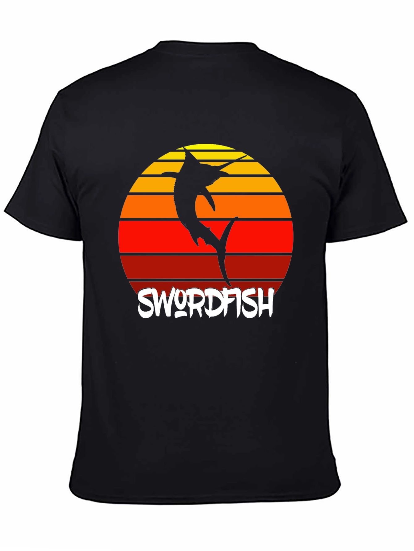 Swordfish Sunset T-Shirt - Retro Style Fishing Tee