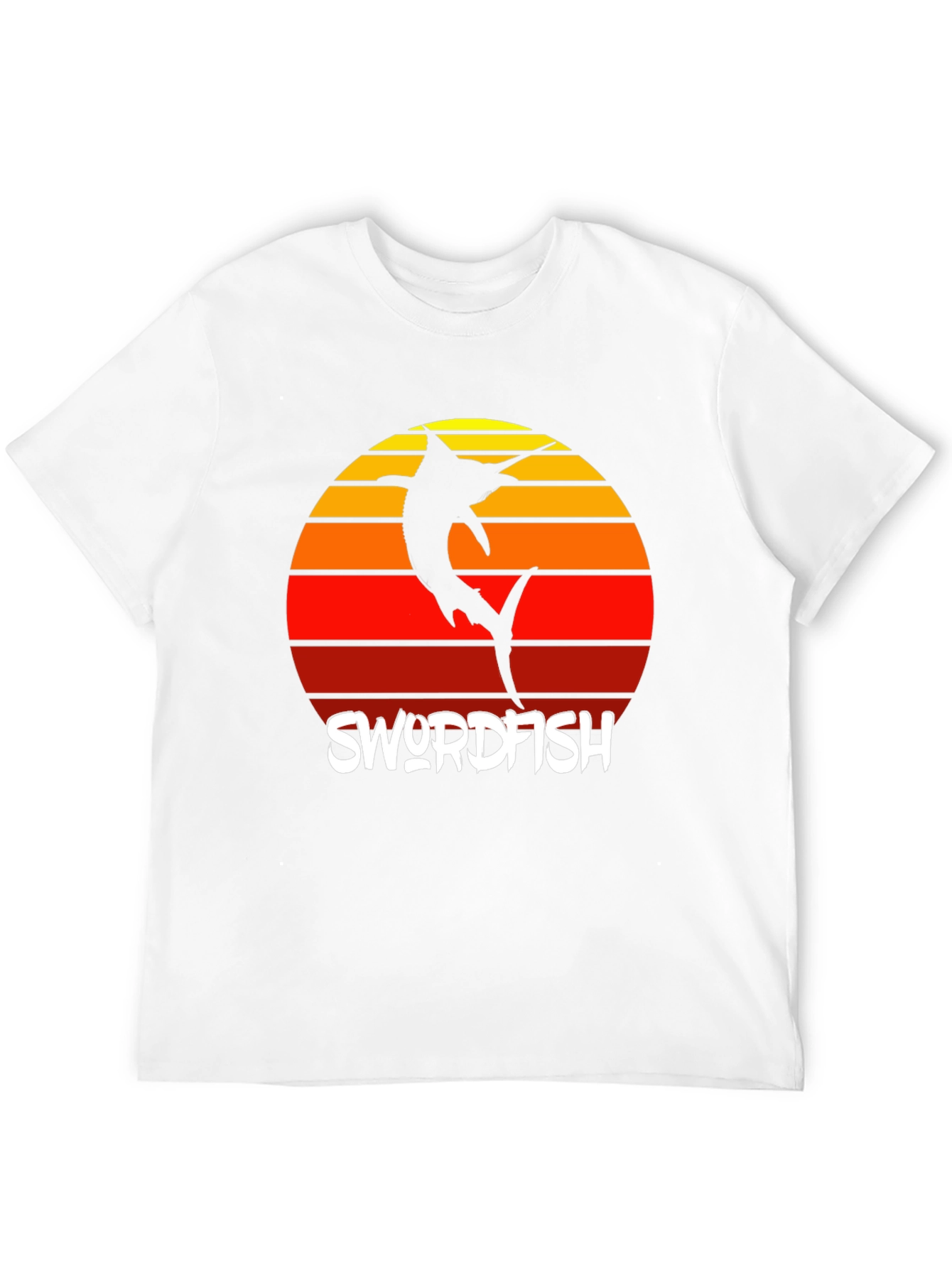 Swordfish Sunset T-Shirt - Retro Style Fishing Tee