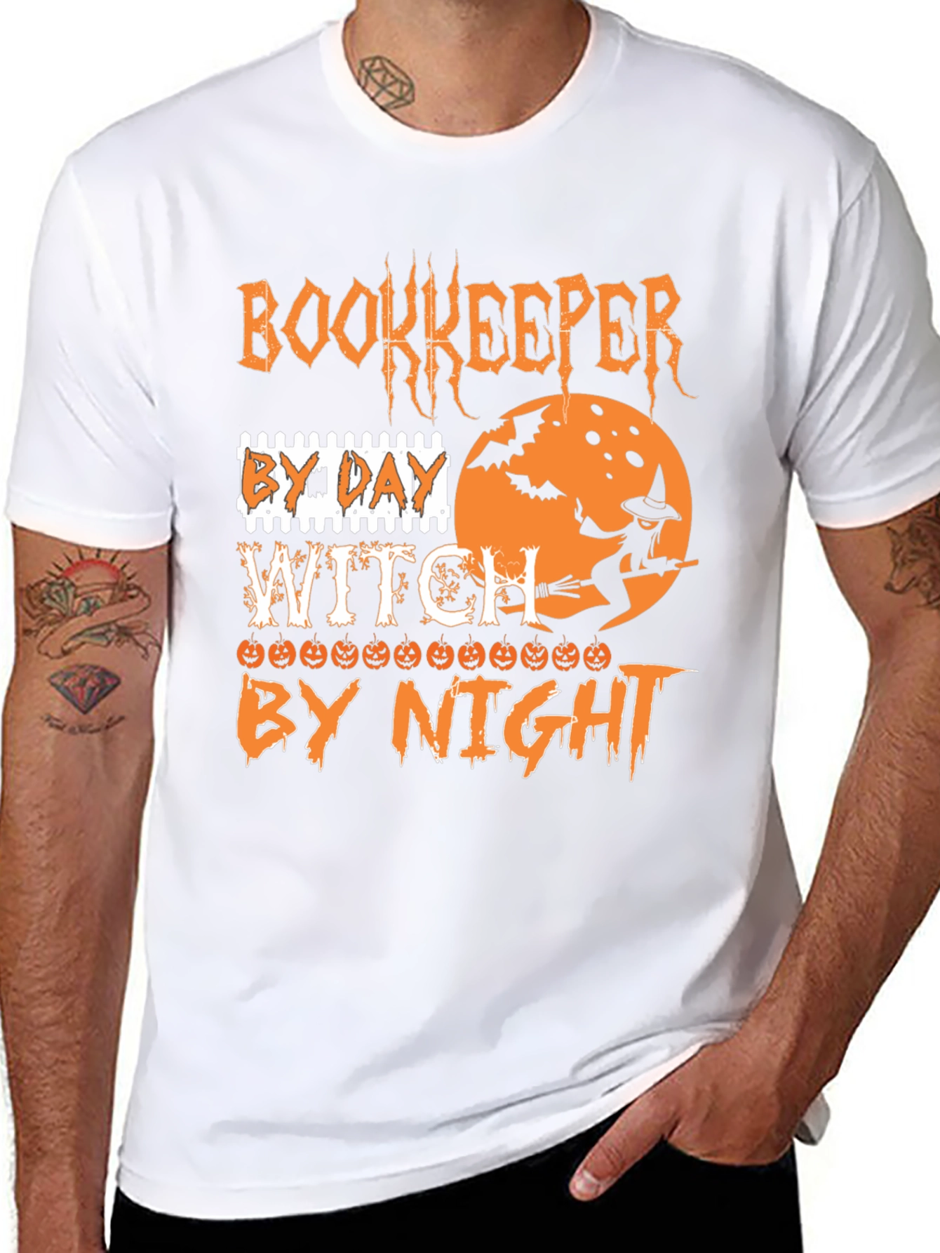 Bookkeeper by Day Witch by Night Halloween T-Shirt