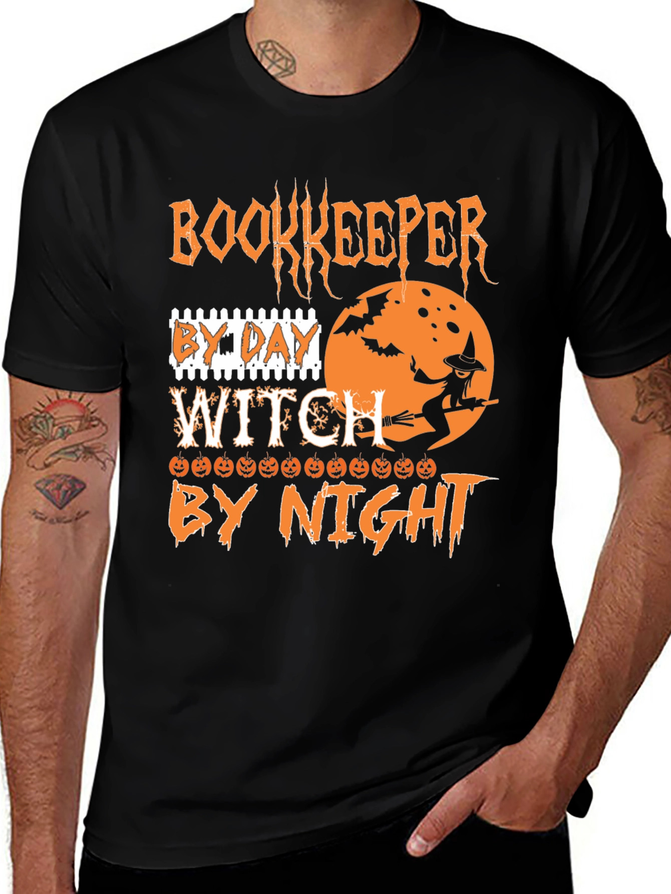 Bookkeeper by Day Witch by Night Halloween T-Shirt