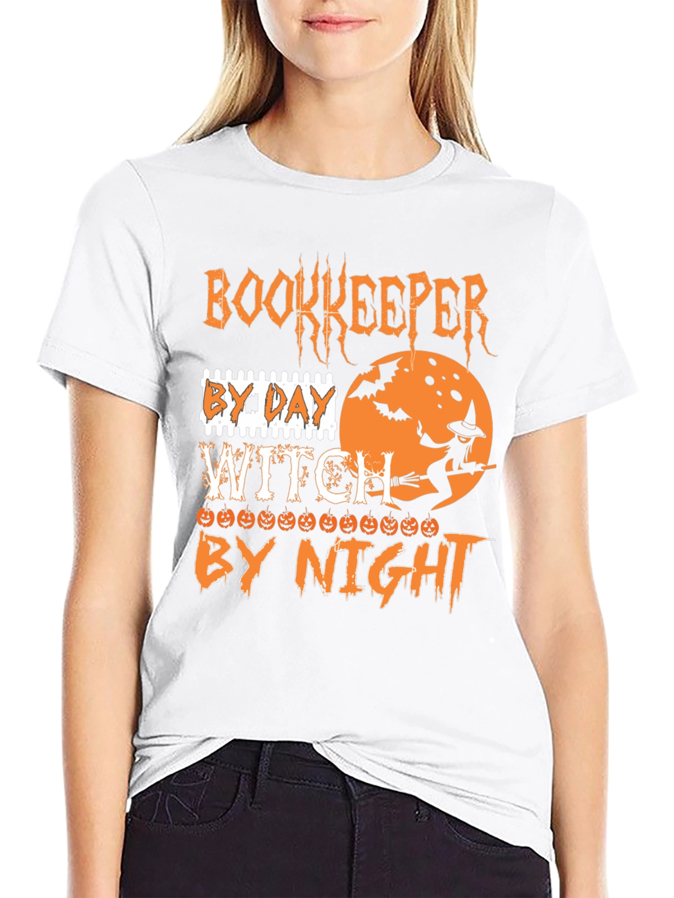 Bookkeeper by Day Witch by Night Halloween T-Shirt