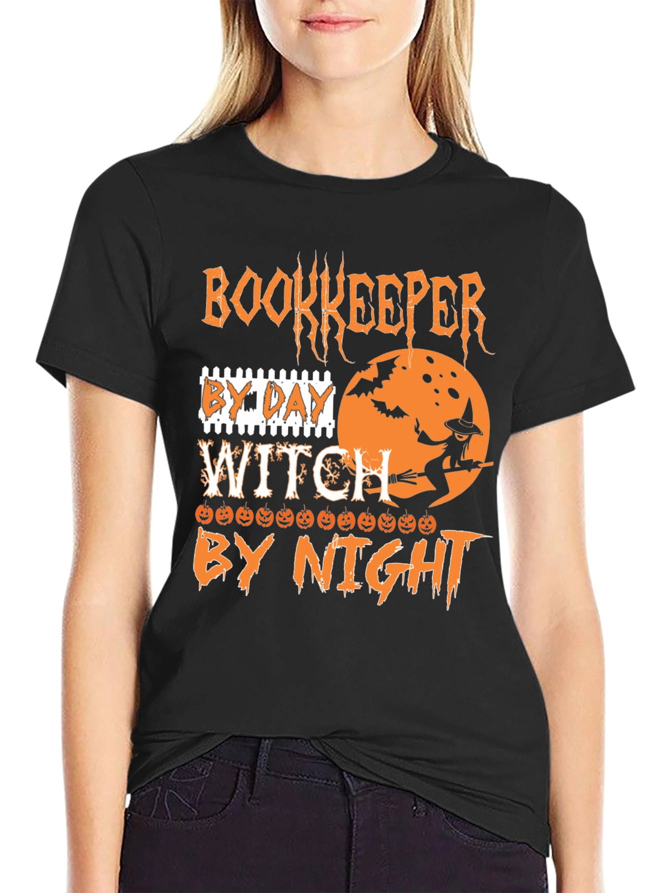 Bookkeeper by Day Witch by Night Halloween T-Shirt