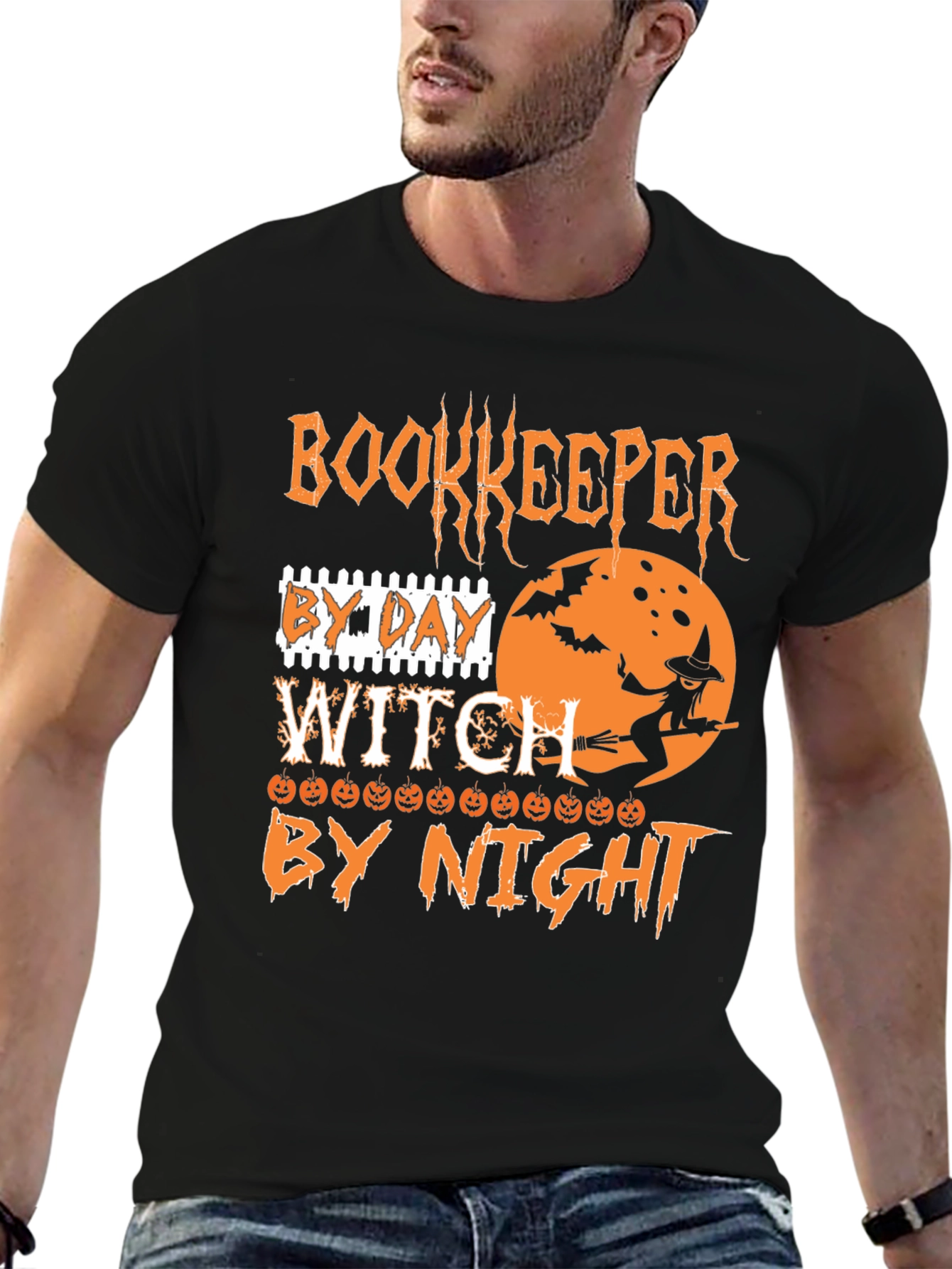Bookkeeper by Day Witch by Night Halloween T-Shirt