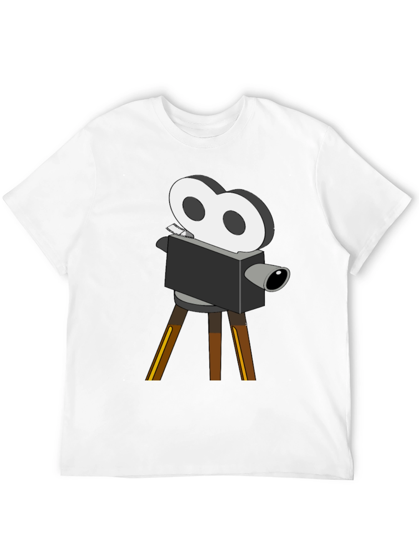 Retro Movie Camera Graphic Tee - Black