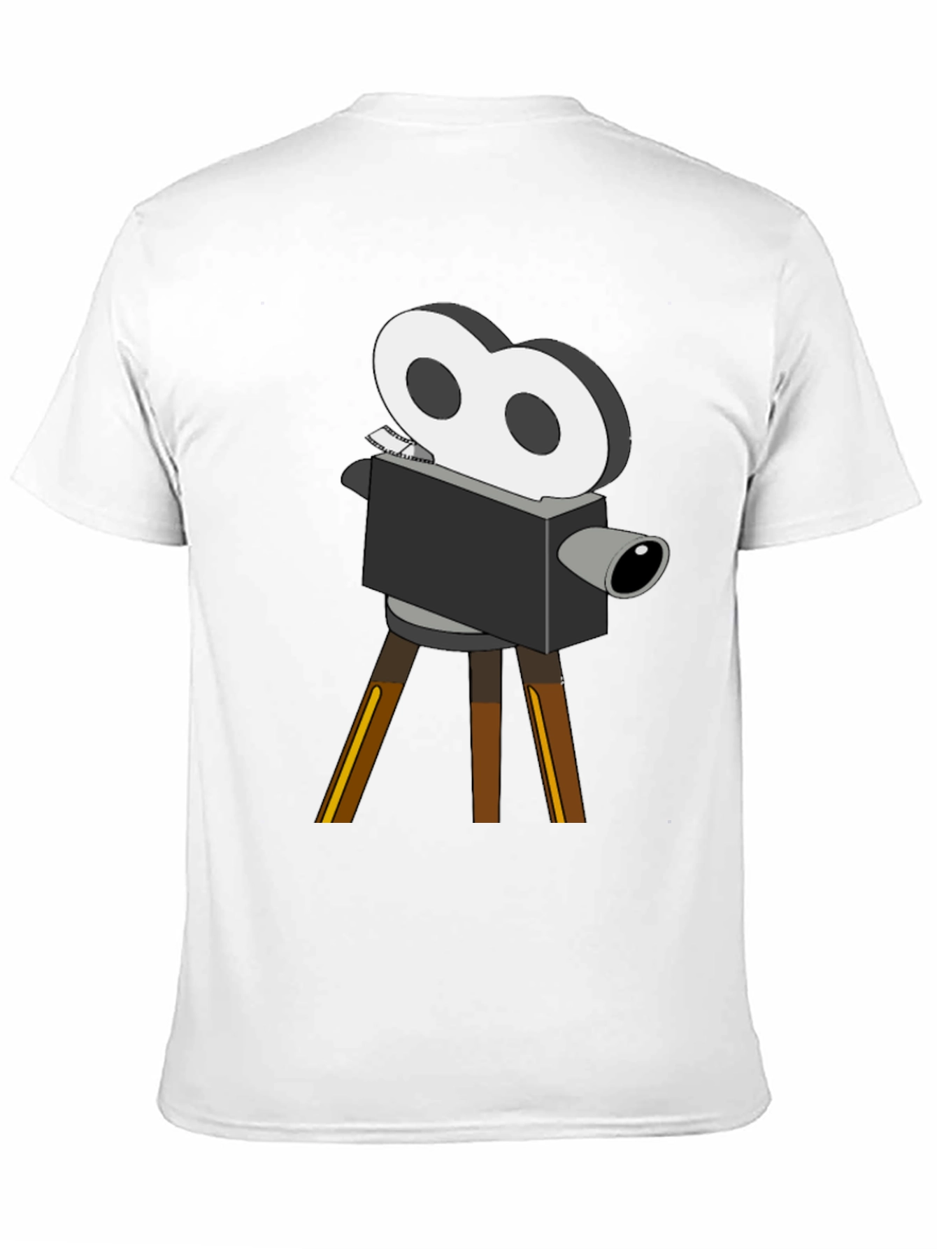 Retro Movie Camera Graphic Tee - Black