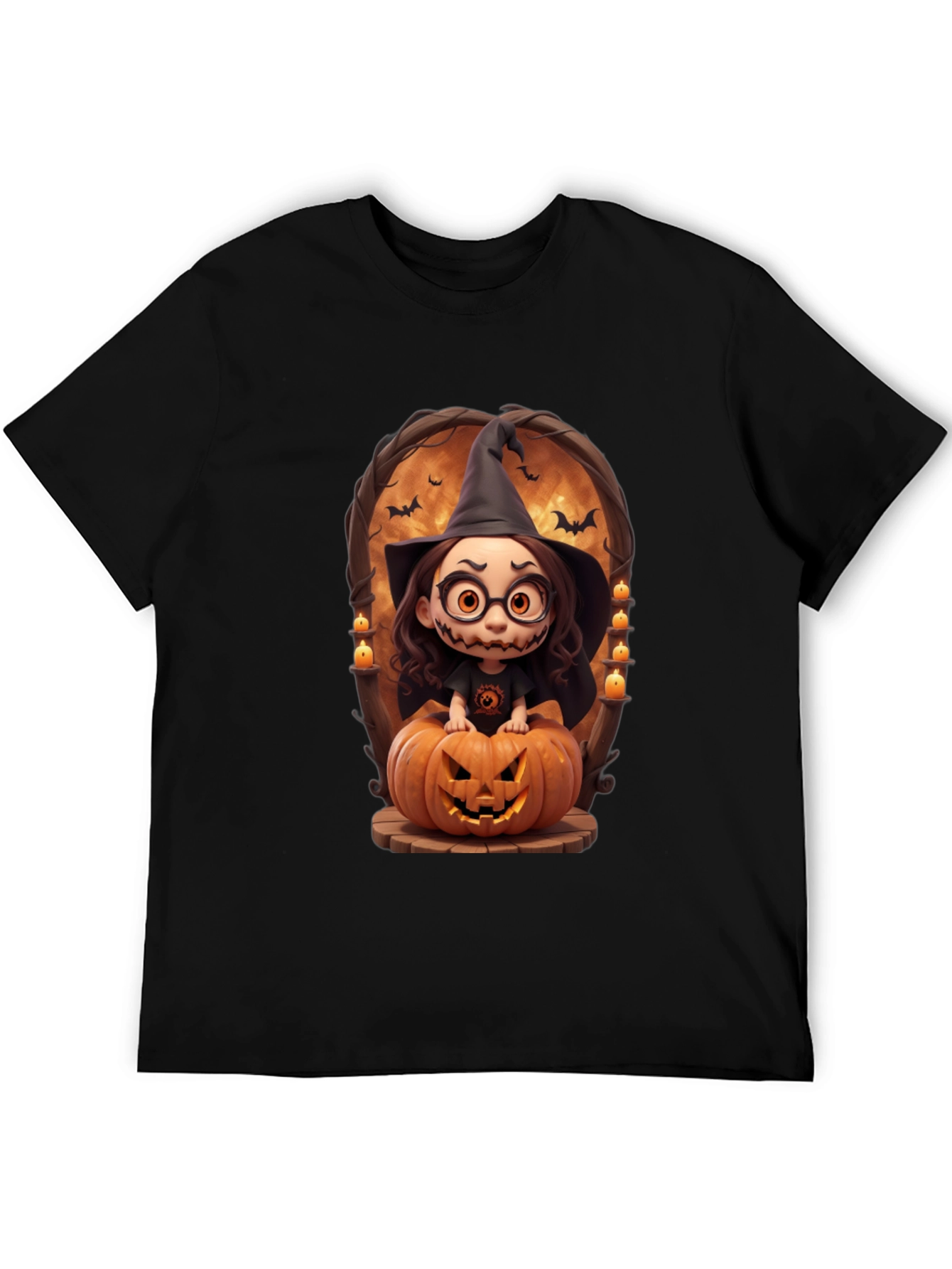 Halloween Witch on Pumpkin Graphic Tee