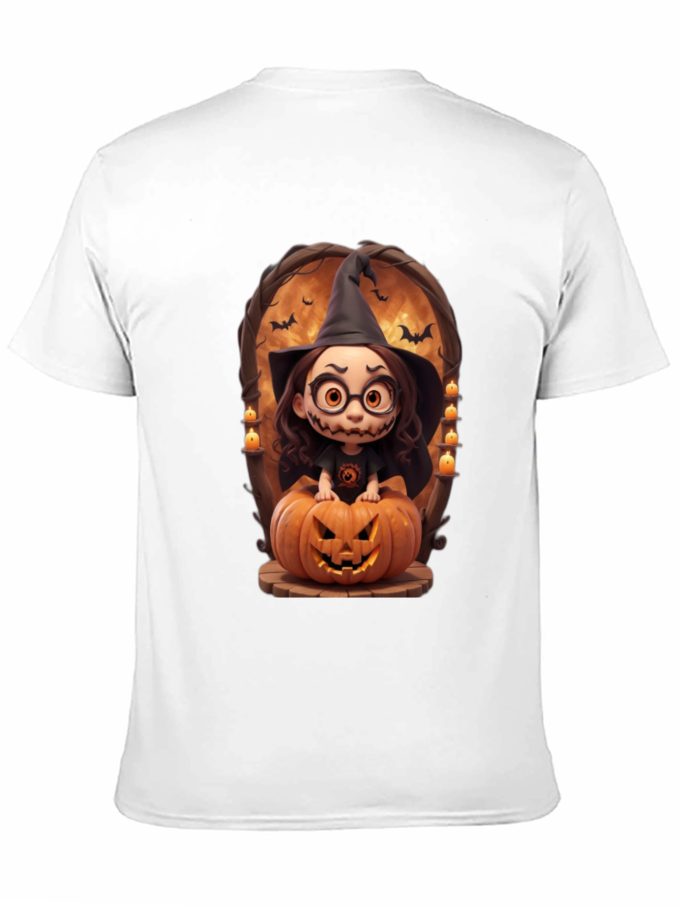 Halloween Witch on Pumpkin Graphic Tee