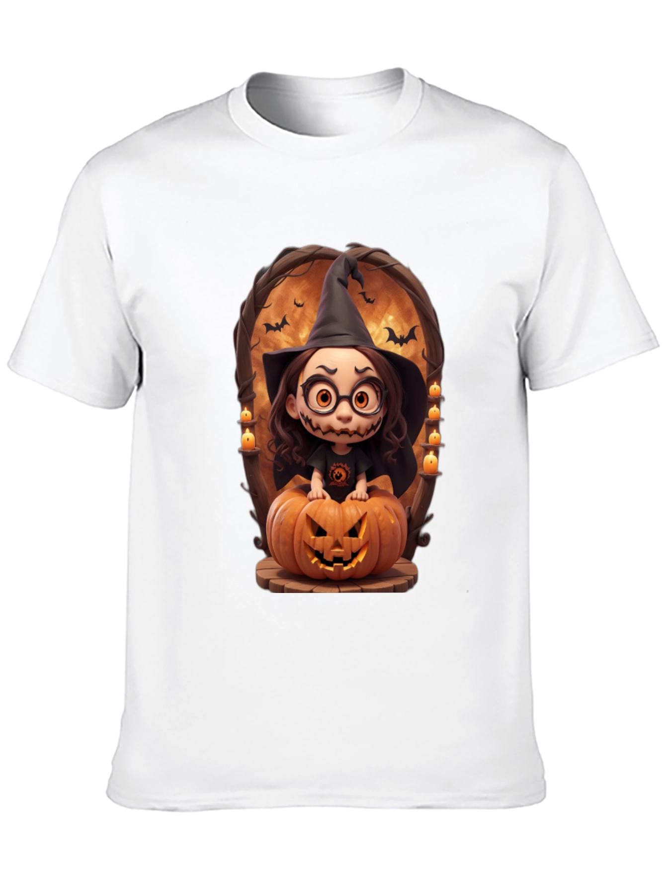 Halloween Witch on Pumpkin Graphic Tee