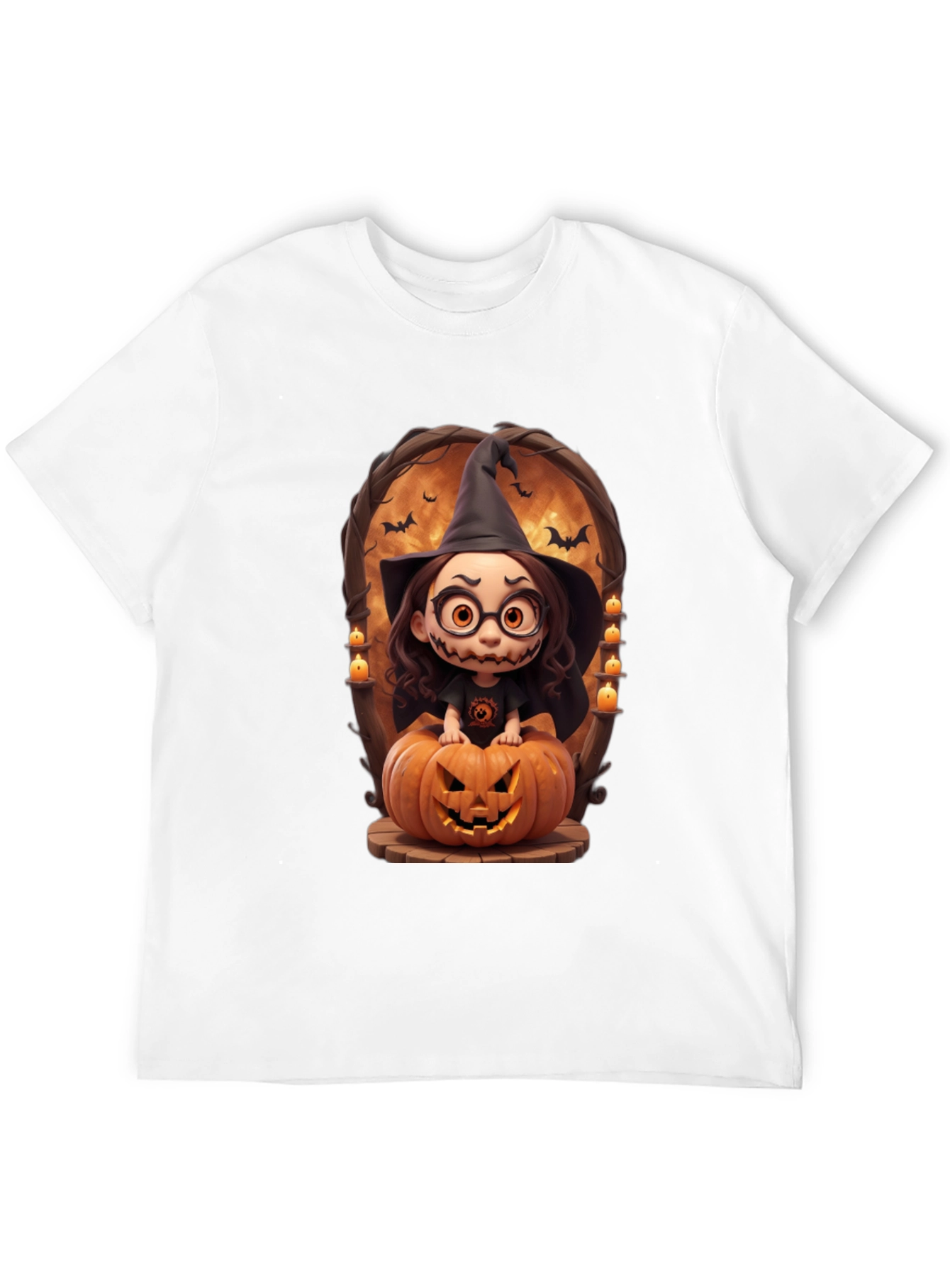 Halloween Witch on Pumpkin Graphic Tee