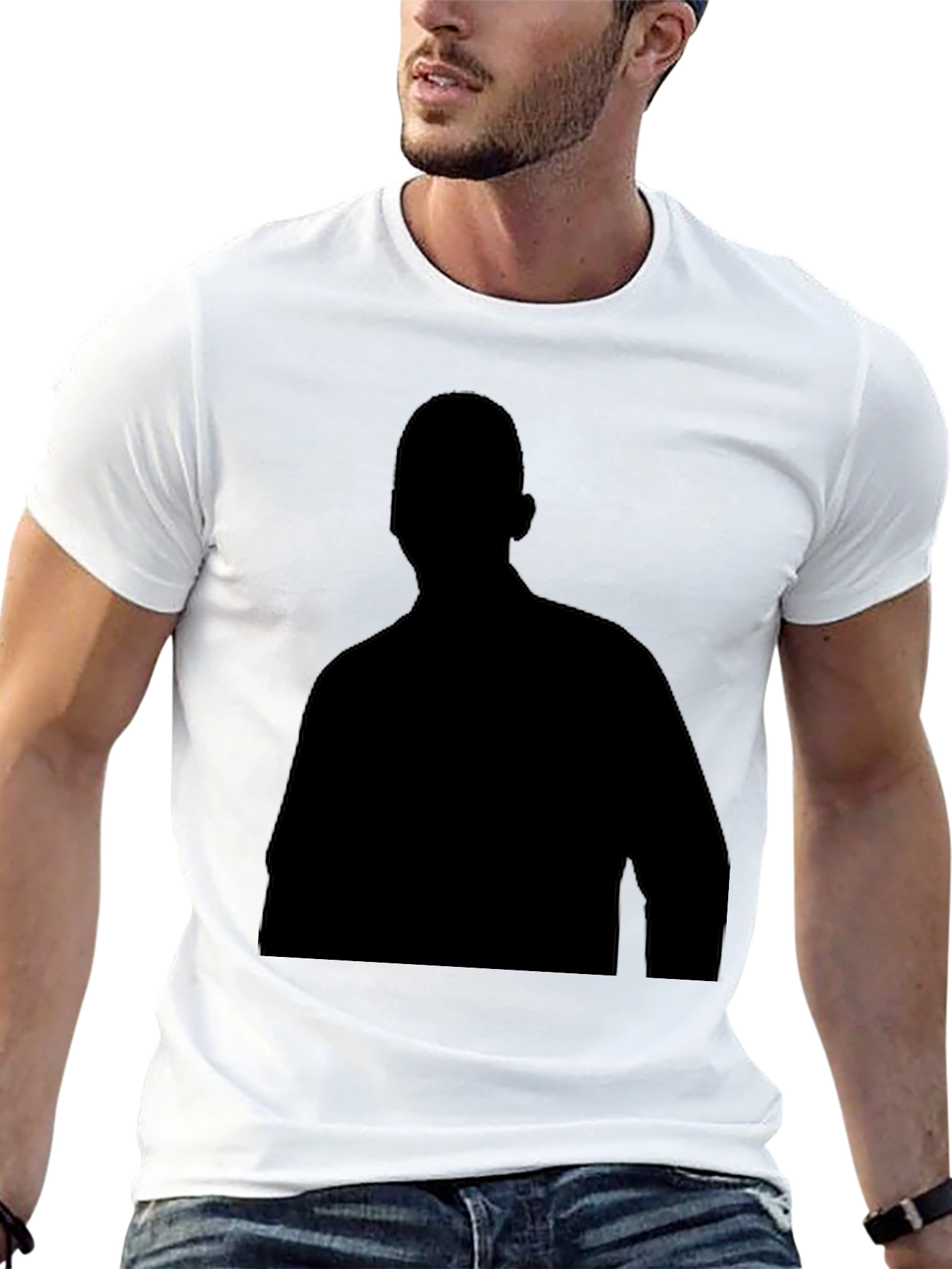 Mens Black Silhouette Graphic T-Shirt
