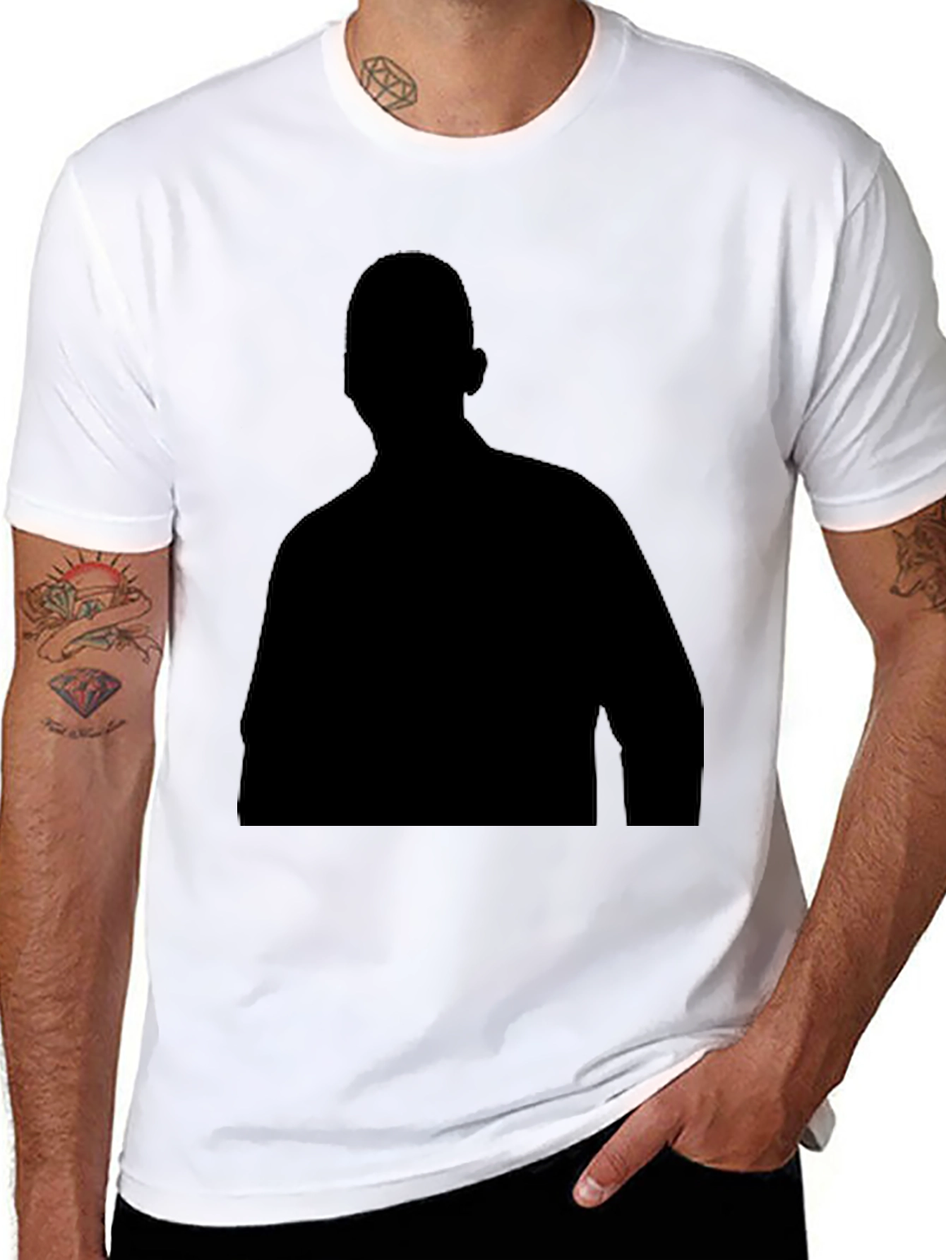 Mens Black Silhouette Graphic T-Shirt