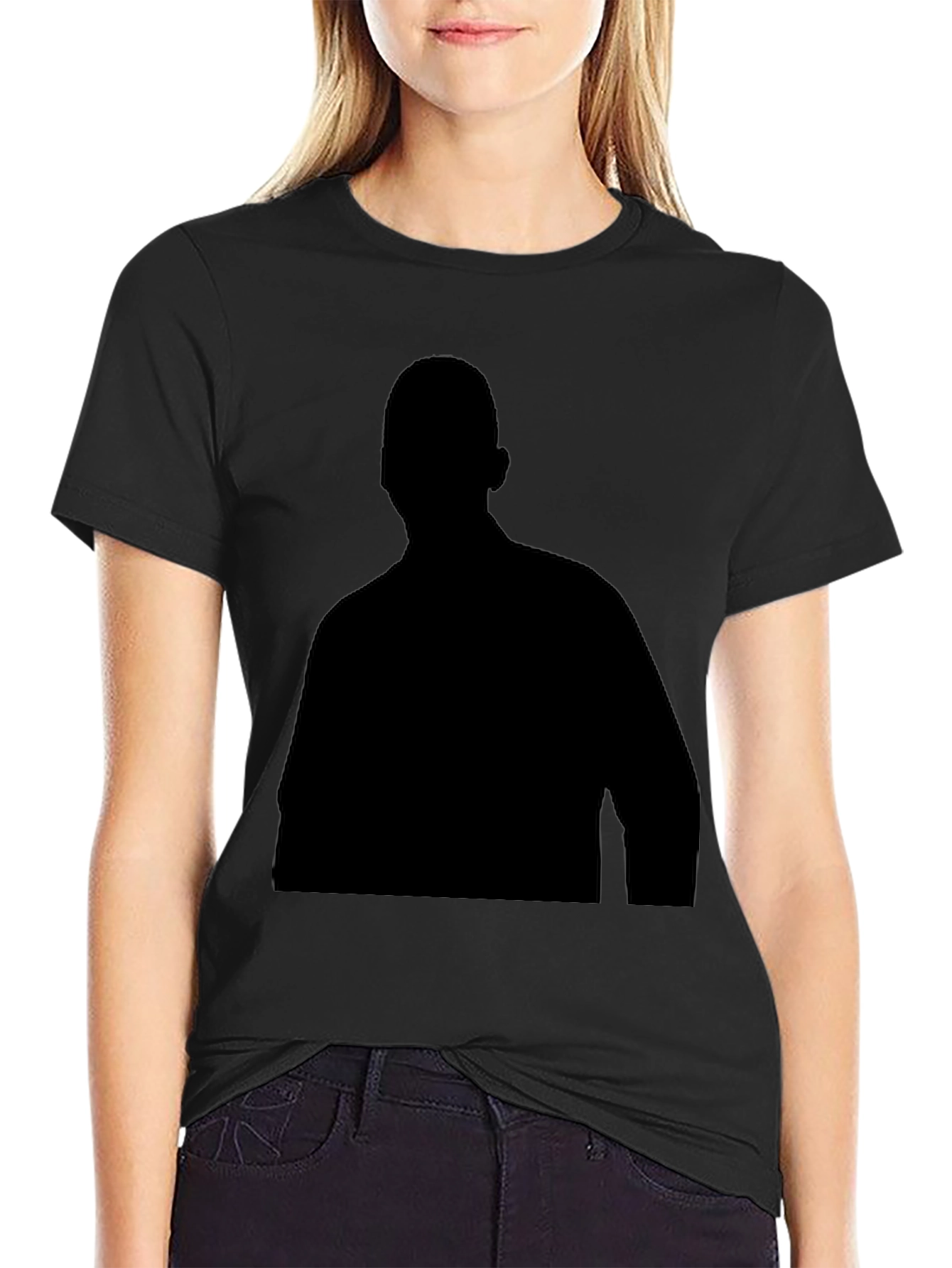 Mens Black Silhouette Graphic T-Shirt