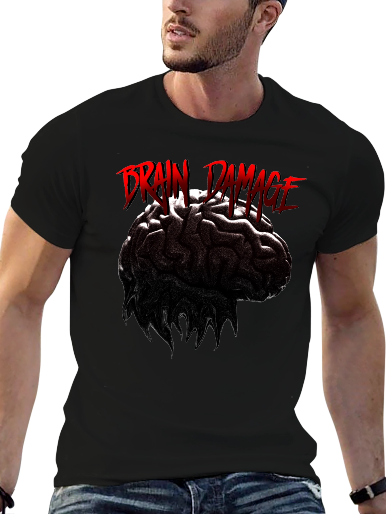 Brain Damage Graphic Print T-Shirt