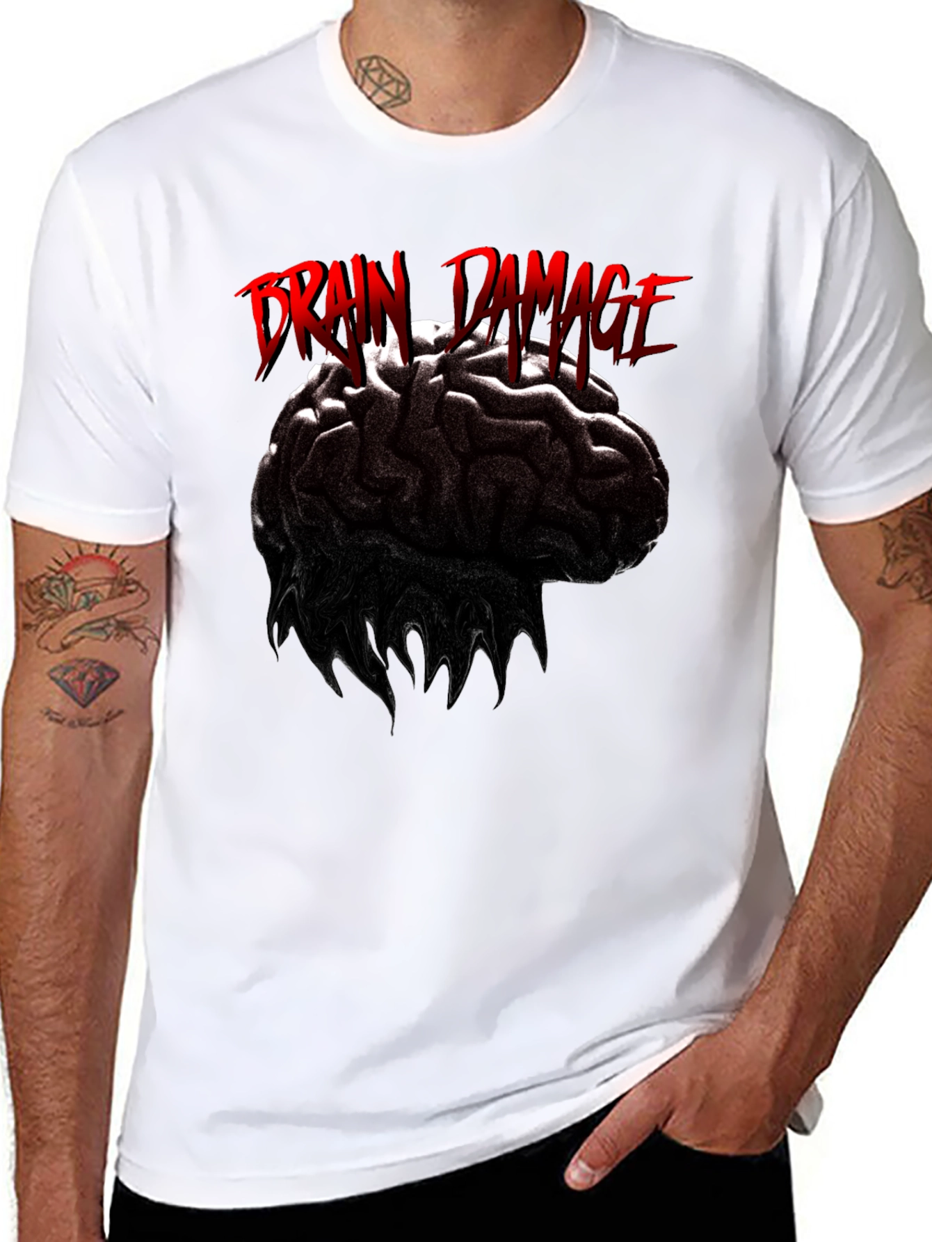 Brain Damage Graphic Print T-Shirt