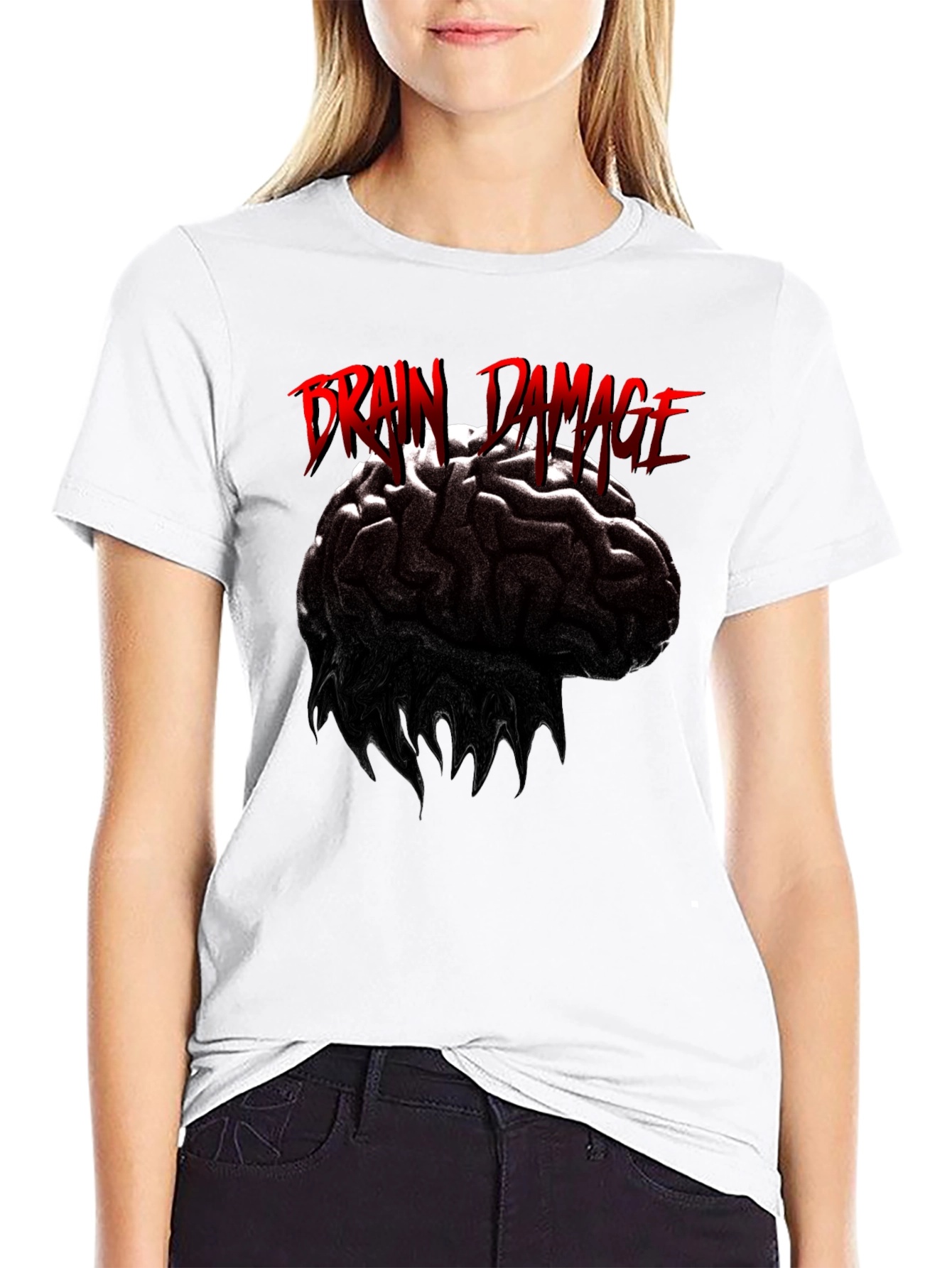 Brain Damage Graphic Print T-Shirt