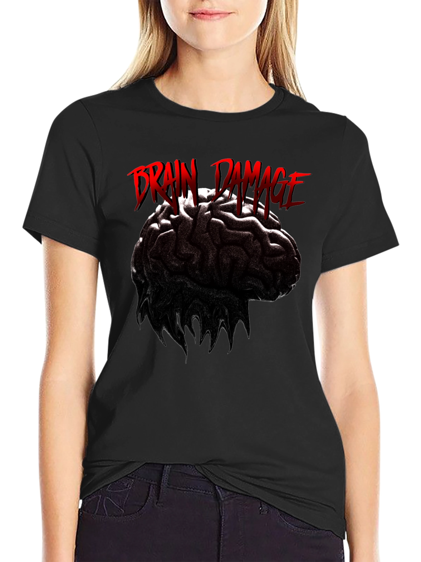 Brain Damage Graphic Print T-Shirt