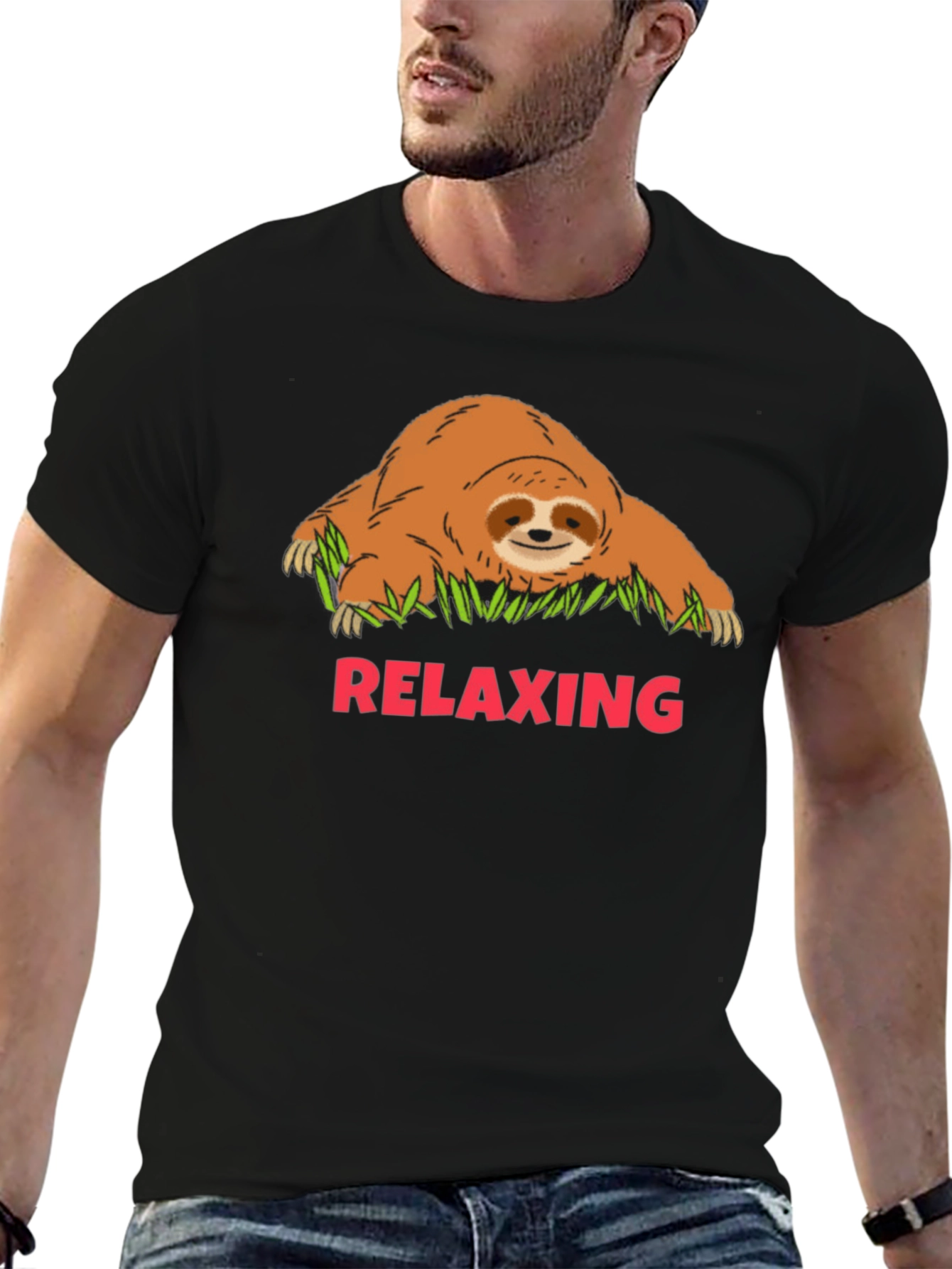 Relaxing Sloth Graphic T-Shirt