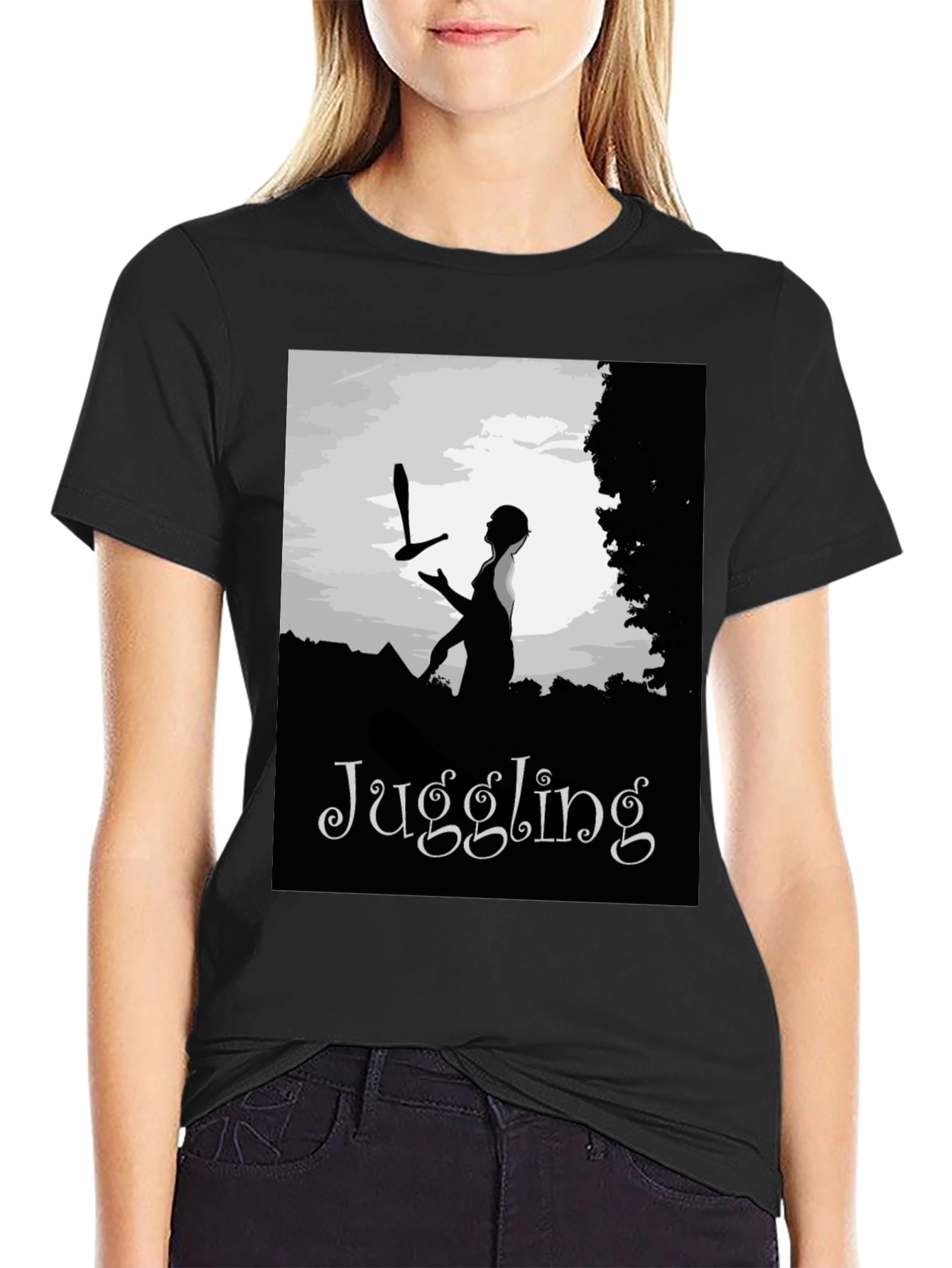 Juggling Graphic T-Shirt - Silhouette Design