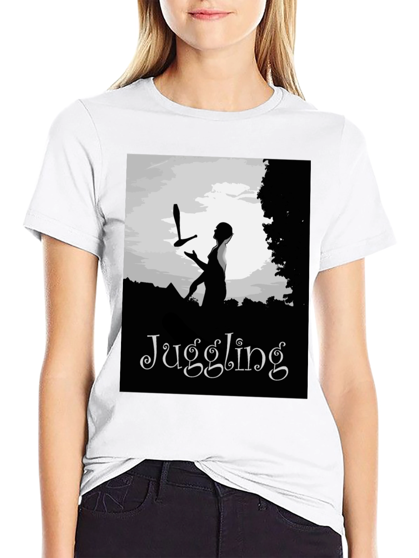 Juggling Graphic T-Shirt - Silhouette Design