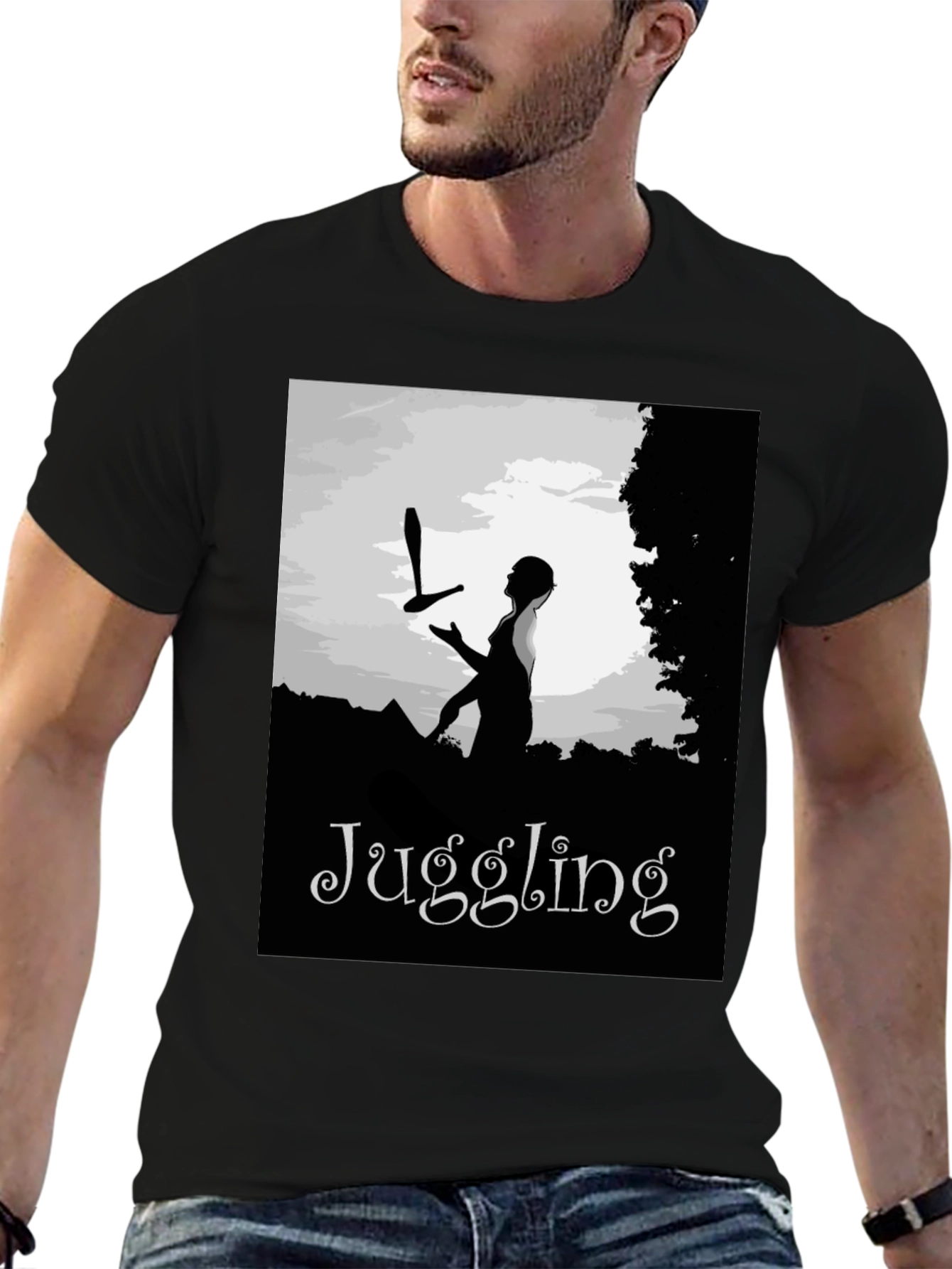 Juggling Graphic T-Shirt - Silhouette Design