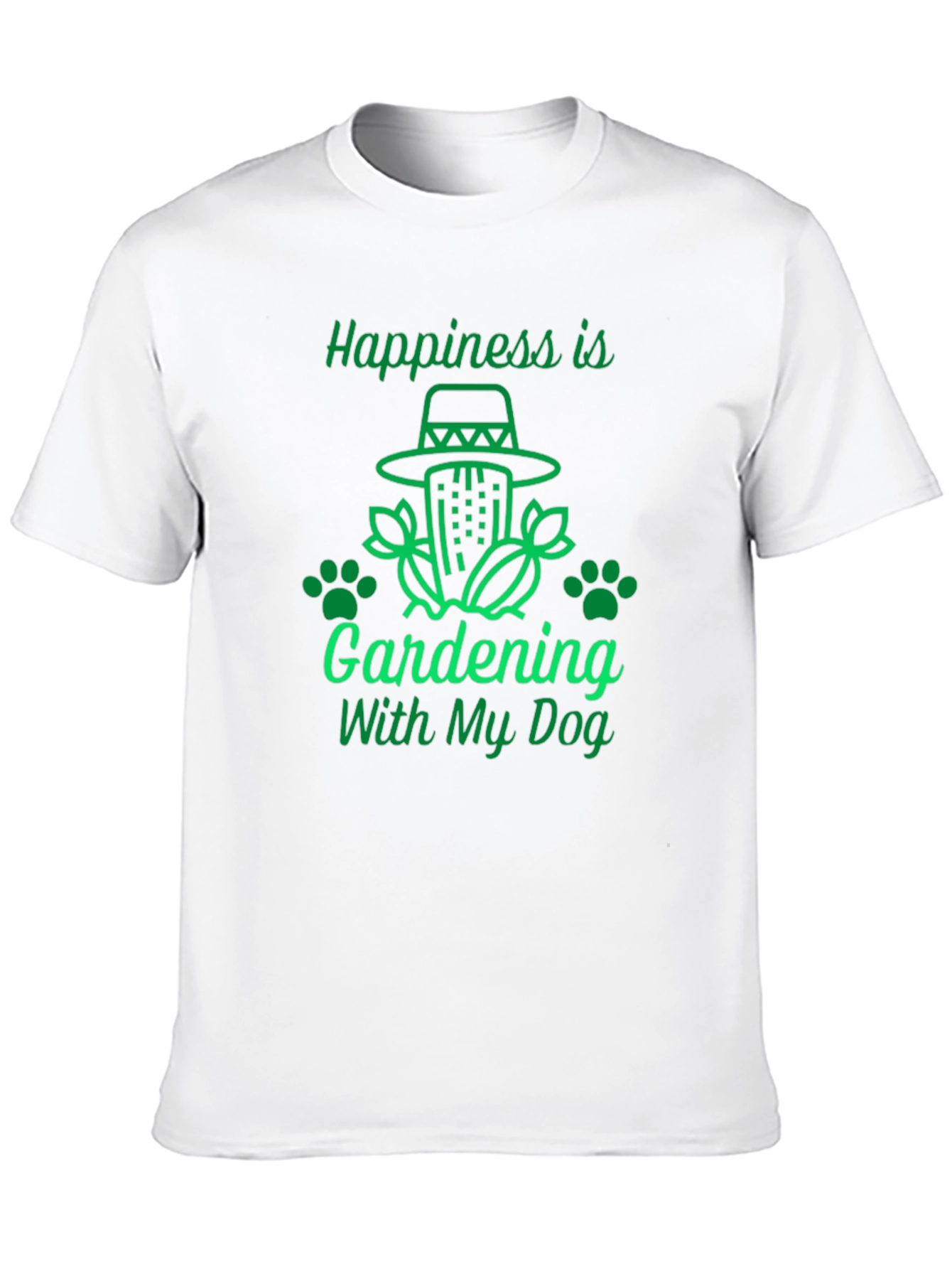 Gardening with My Dog Black Graphic T-Shirt