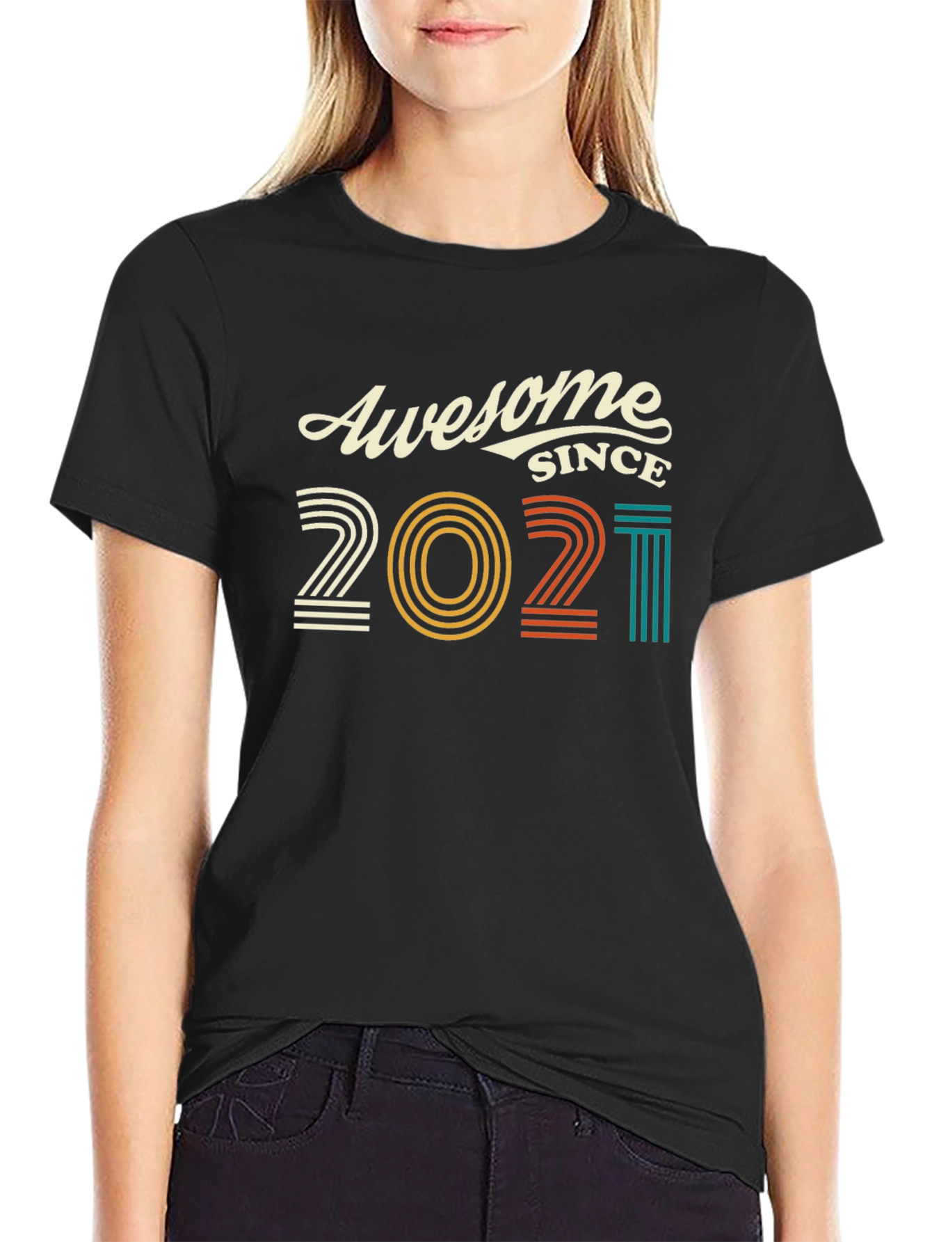 Awesome Since 2021 Graphic T-Shirt - Black