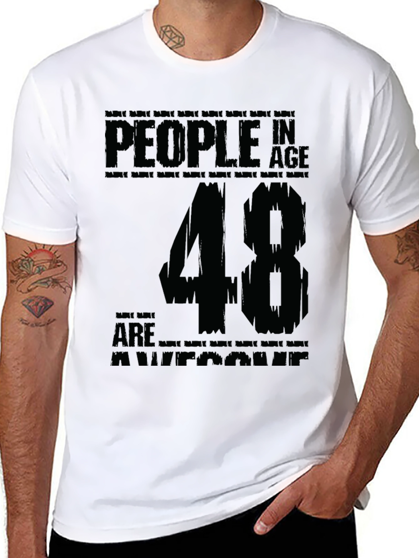 People in Age 48 Are Awesome Black T-Shirt