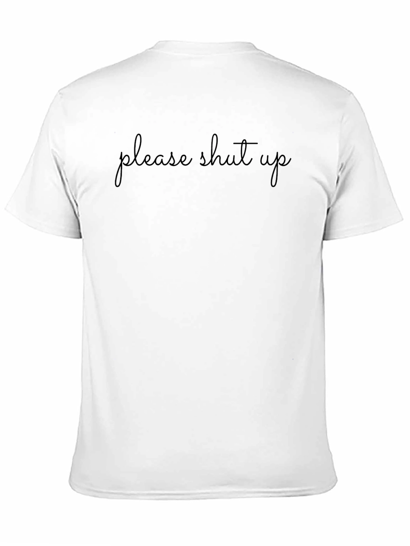 Please Shut Up Black Graphic T-Shirt