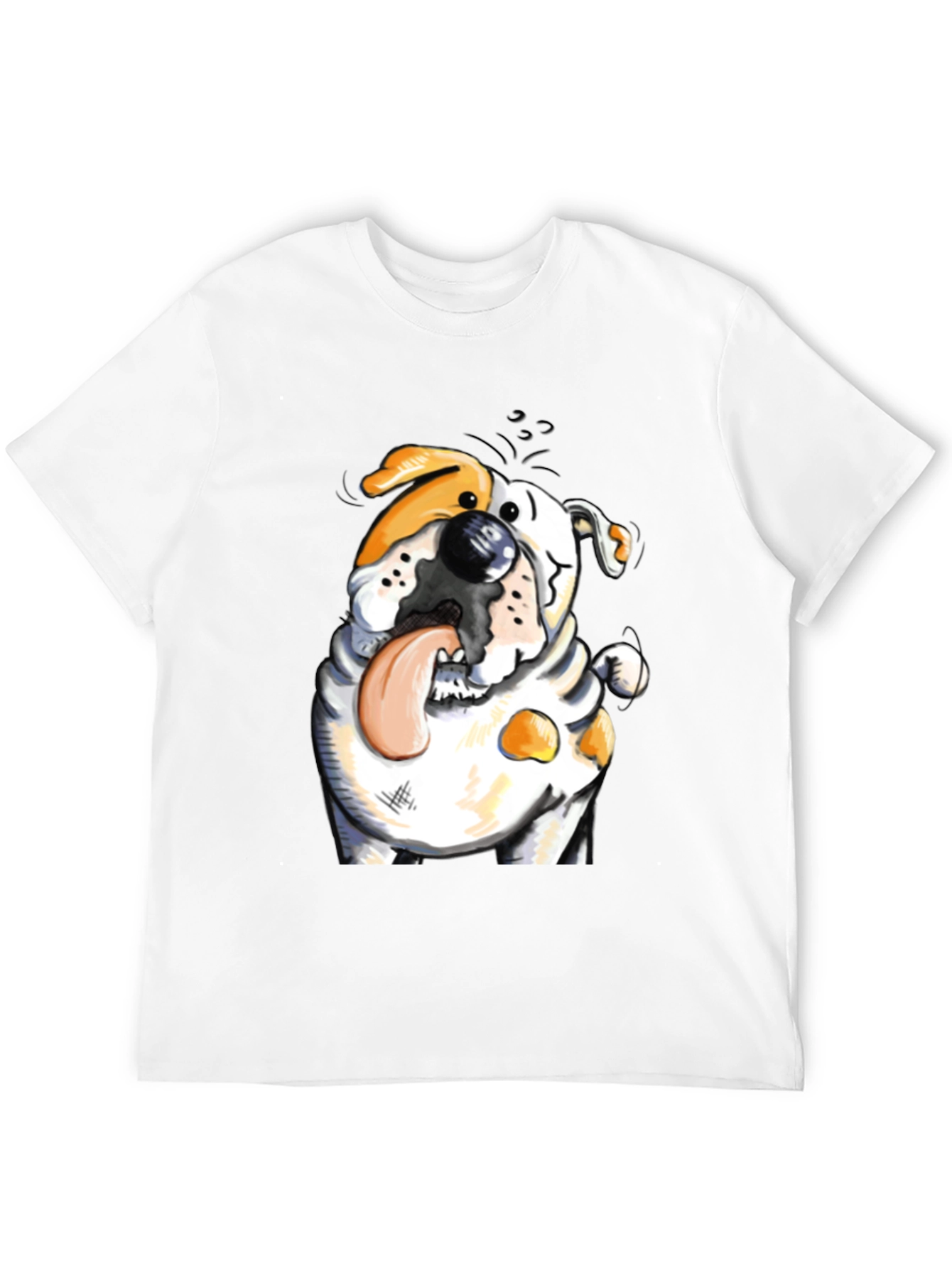 Cartoon Bulldog Graphic T-Shirt - Funny Dog Tee