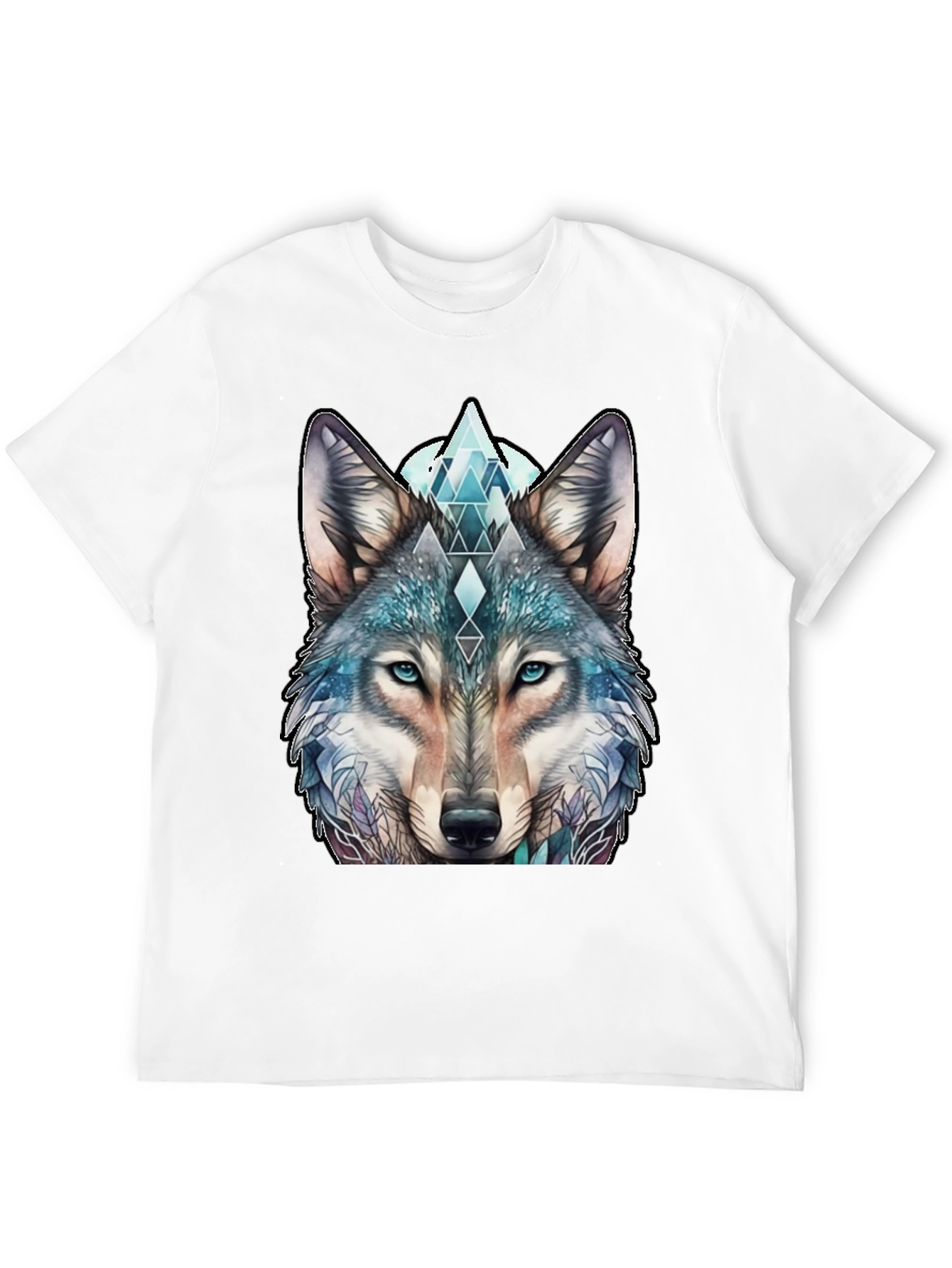 Wolf Graphic Tee - Geometric Design Soft Cotton