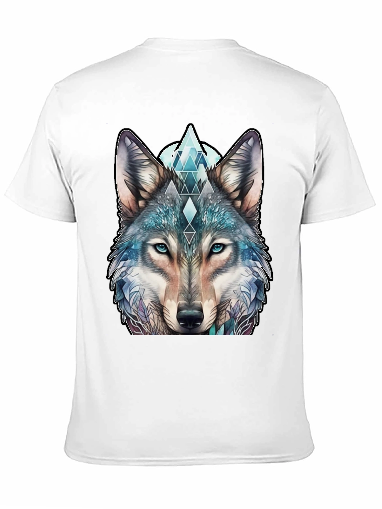Wolf Graphic Tee - Geometric Design Soft Cotton
