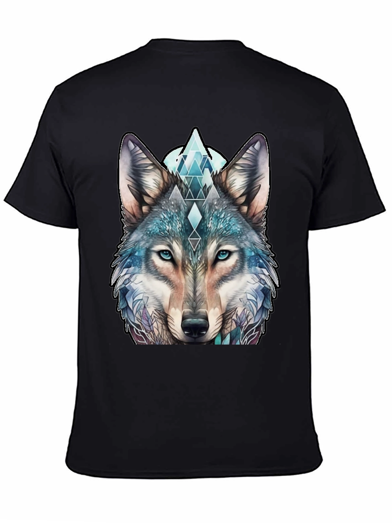 Wolf Graphic Tee - Geometric Design Soft Cotton