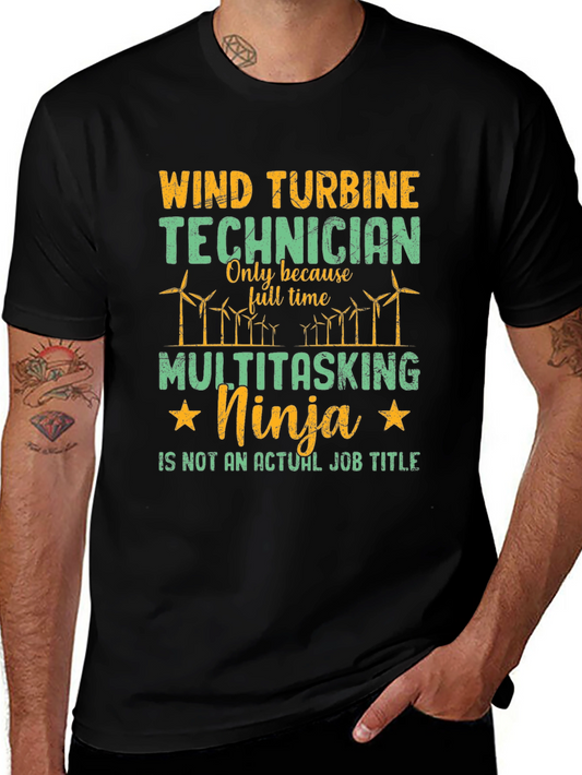 Wind Turbine Technician Multitasking Ninja T-Shirt