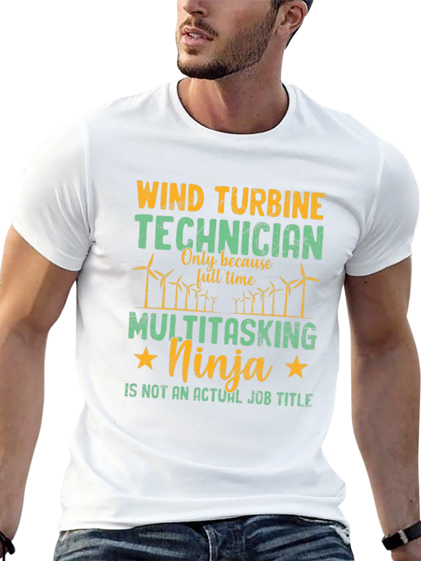 Wind Turbine Technician Multitasking Ninja T-Shirt