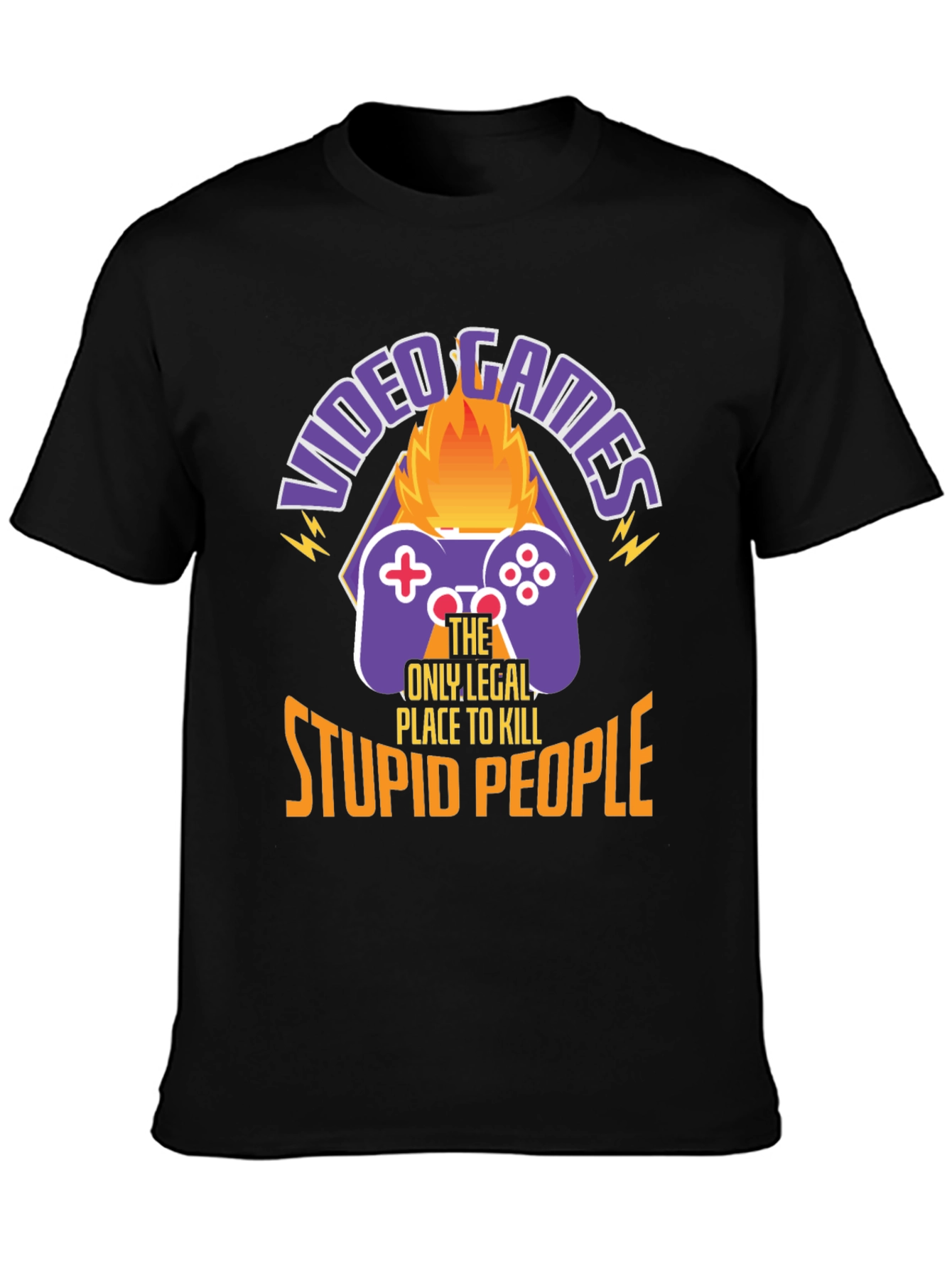 Video Game Kill Stupid People Graphic T-Shirt