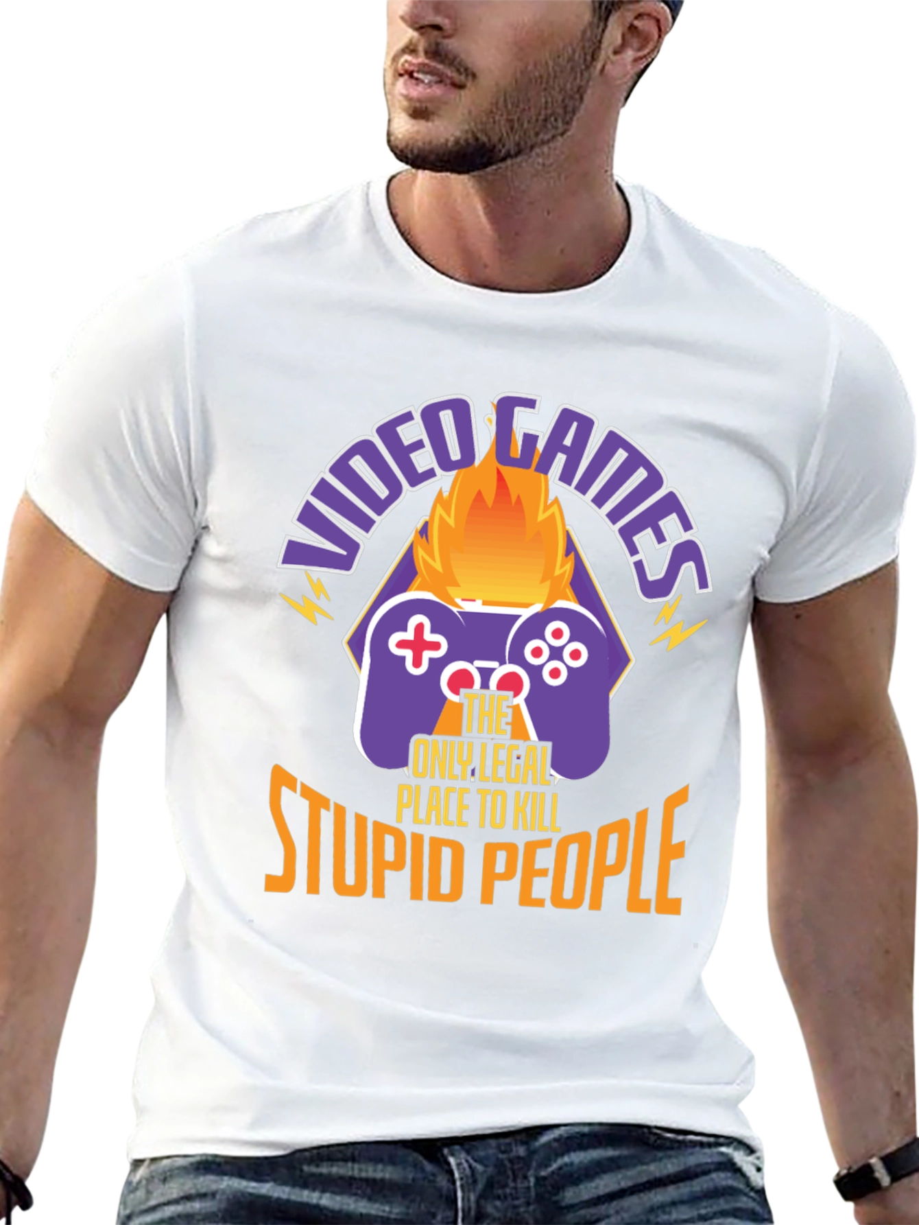 Video Game Kill Stupid People Graphic T-Shirt