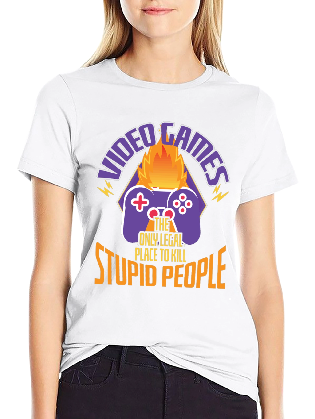 Video Game Kill Stupid People Graphic T-Shirt