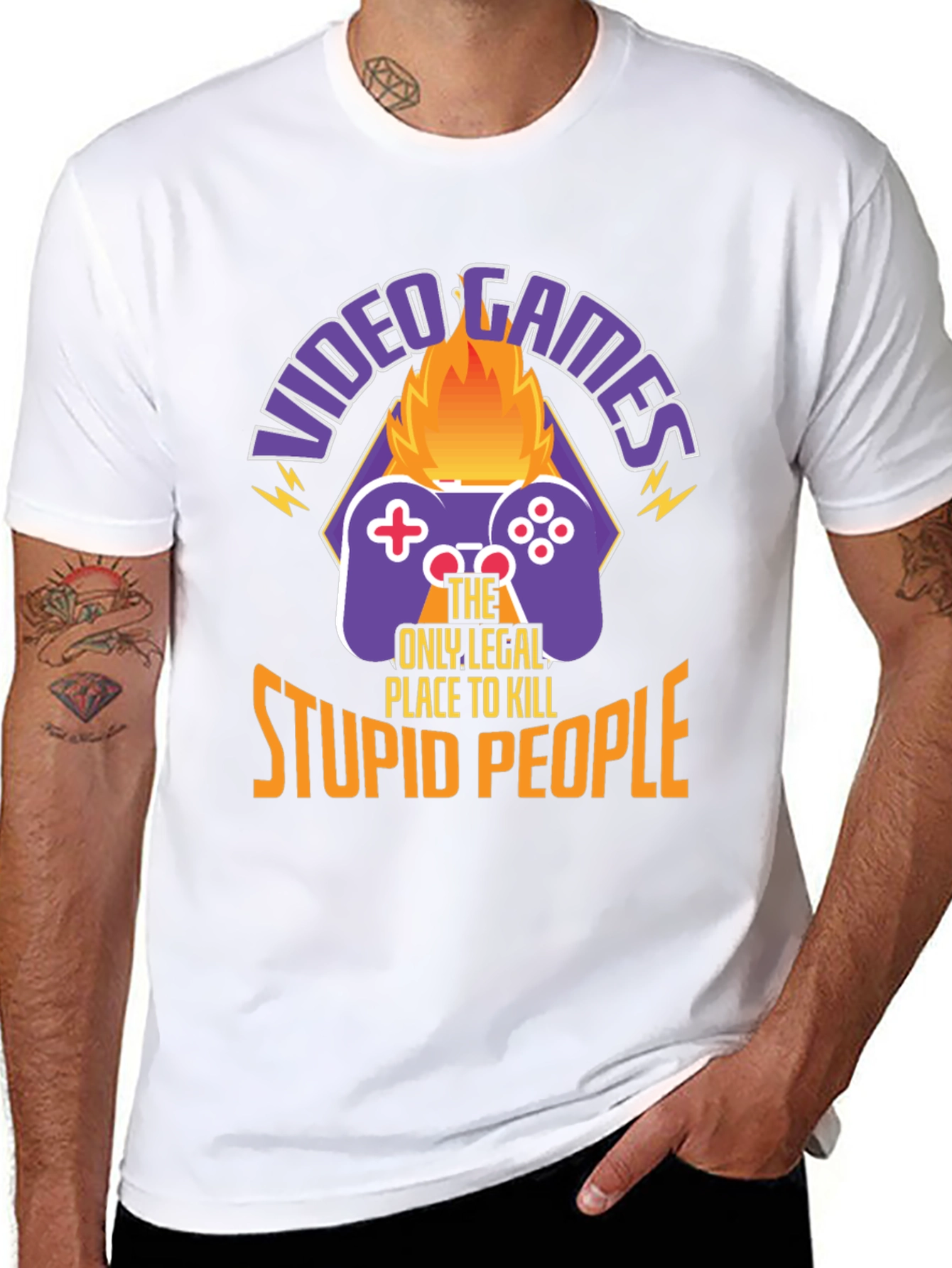 Video Game Kill Stupid People Graphic T-Shirt