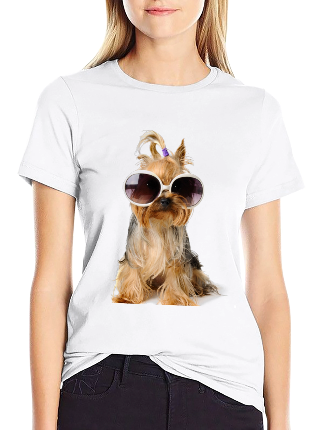 Yorkie Dog Sunglasses T-Shirt