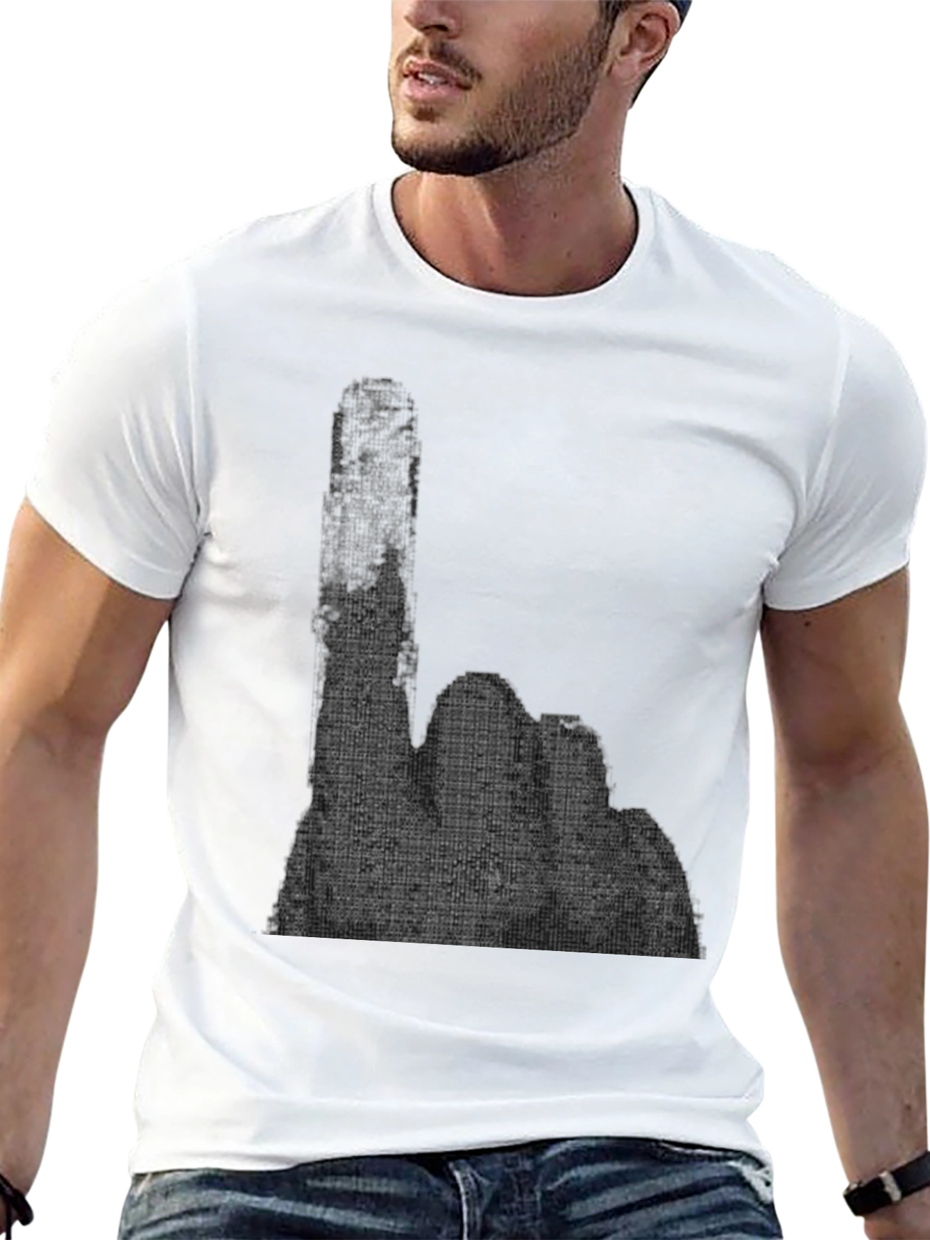 Graphic Hand Gesture T-Shirt - Black