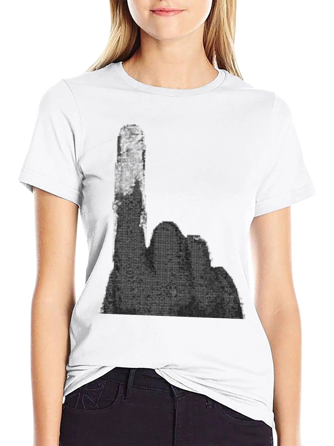 Graphic Hand Gesture T-Shirt - Black